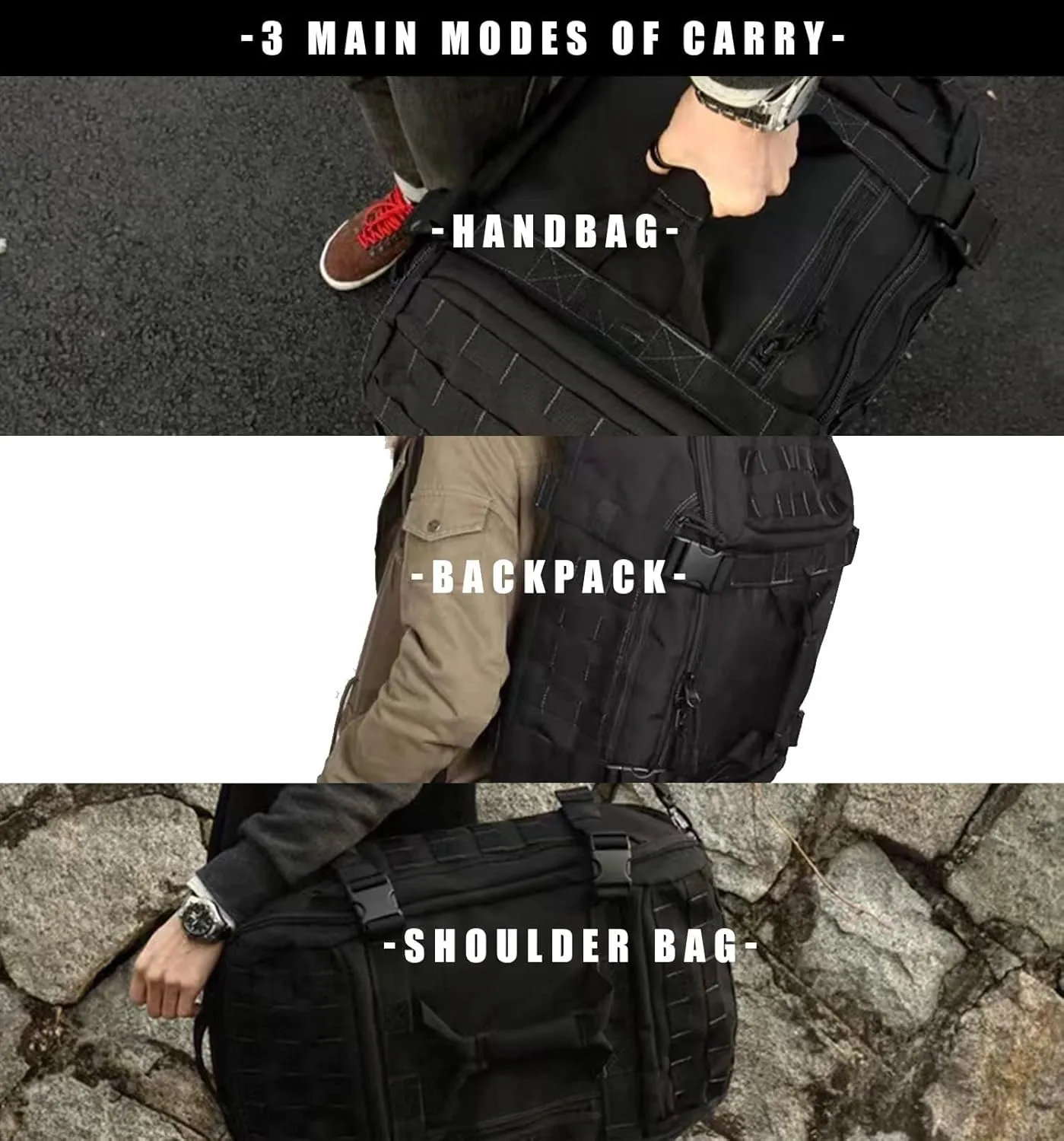 Travel Duffle Bag Backpack for Men - Large Tactical Bags Weekender Gym Bag for Overnight Traveling Military Workout Deployment Sports (Camo, 45L)