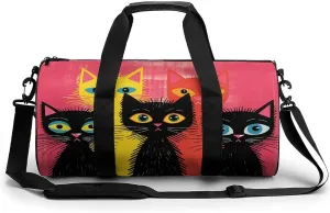 Travel Duffle Bag Five Peach Cats Weekender Bags for Women Large Capacity Travel Overnight Bags Foldable Carry On Tote Bags Lightweight Sport Gym Bag For Travel/Gift, 17.7in/9in/9in, white