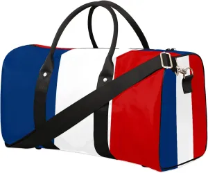 Travel Duffle Bag France Flag Western Sports Gym Bags for Women Men Weekender Overnight Bags Waterproof Carry On Tote Bag Workout Bag for Dance Swimming Yoga Hospital