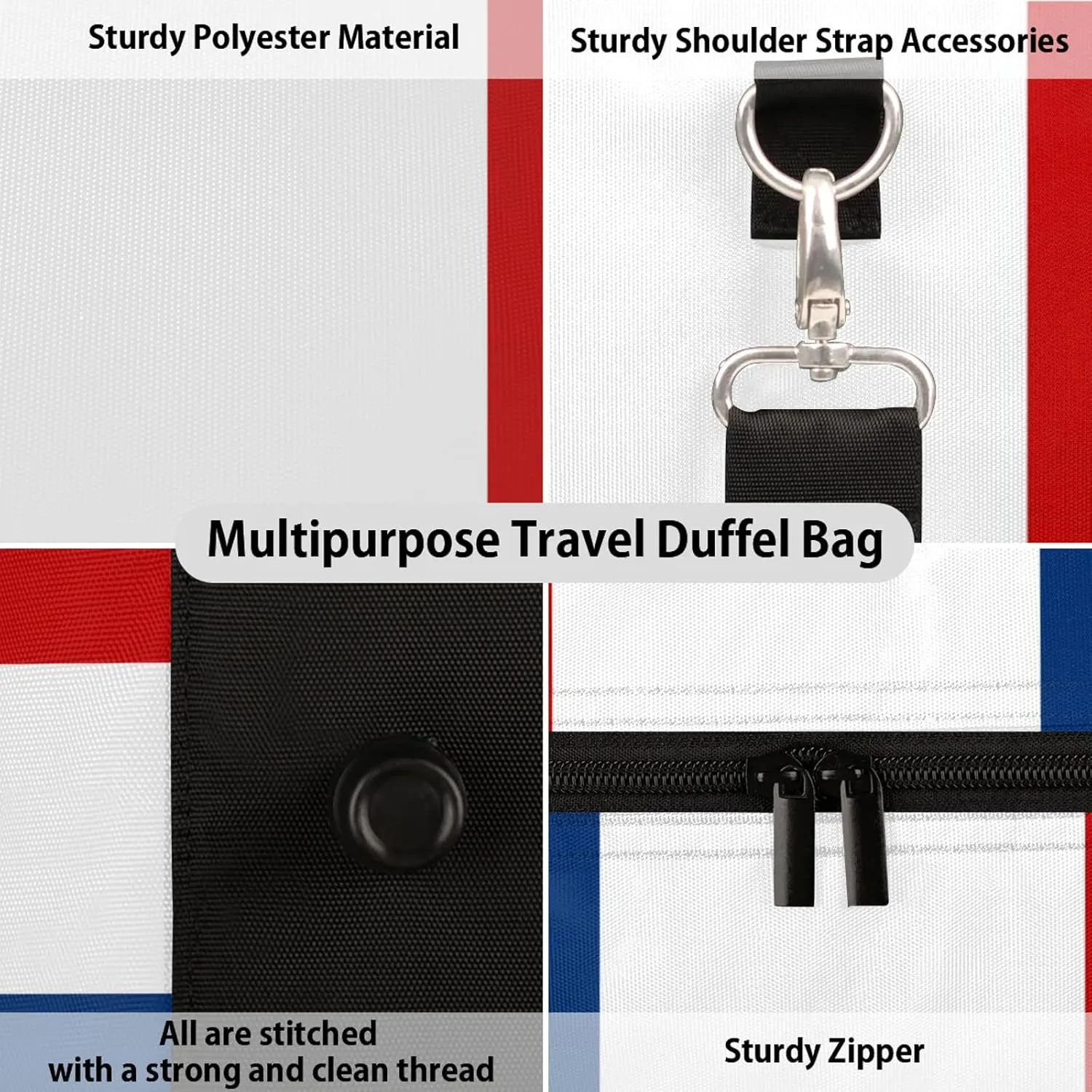 Travel Duffle Bag France Flag Western Sports Gym Bags for Women Men Weekender Overnight Bags Waterproof Carry On Tote Bag Workout Bag for Dance Swimming Yoga Hospital