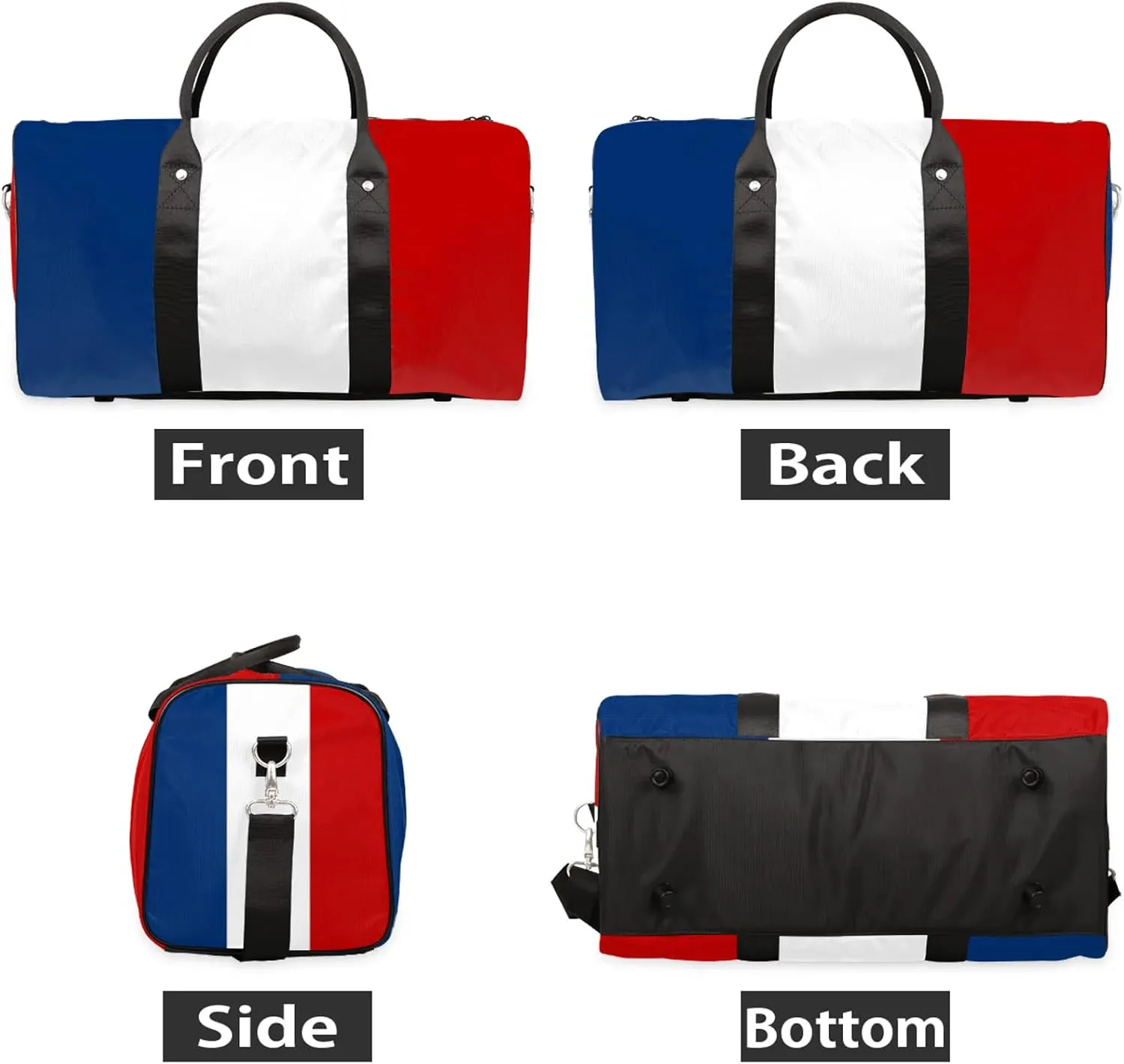 Travel Duffle Bag France Flag Western Sports Gym Bags for Women Men Weekender Overnight Bags Waterproof Carry On Tote Bag Workout Bag for Dance Swimming Yoga Hospital
