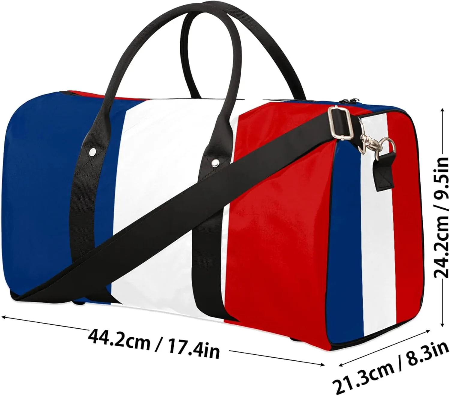 Travel Duffle Bag France Flag Western Sports Gym Bags for Women Men Weekender Overnight Bags Waterproof Carry On Tote Bag Workout Bag for Dance Swimming Yoga Hospital