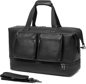Travel Duffle Bag, Leather Overnight Bag for Mens Women Carry on Bag Weekender Bags Travel Tote Bags Large Duffle Bag