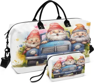 Travel Duffle Bag, Three Dwarf Car Gym Bag with Storage Bag Weekender Overnight Bag for Men Women Trip Sports Yoga