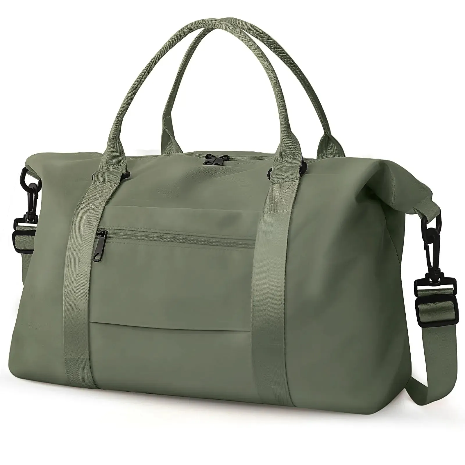 Travel Duffle Bag, Waterproof Weekender Bag Carry On Tote Bags for Women, Travel Essentials Sport Gym Bag for Men, Hospital Bag for Labor and Delivery, Overnight Bag Luggage Bag with Trolley Sleeve 06 Dark Green