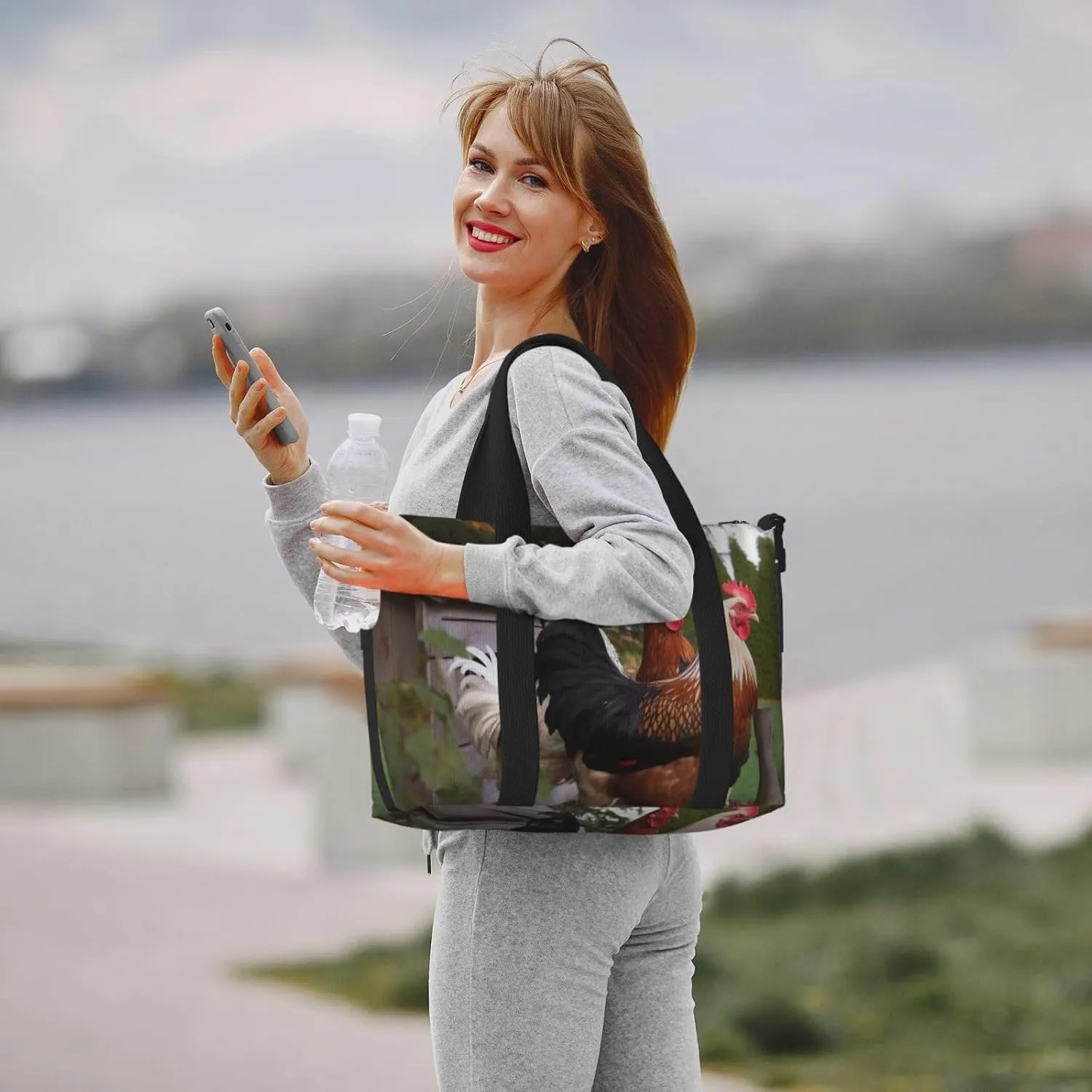 Travel Duffle Bag Weekender Bags for Men Women Adjustable Large Capacity Weekender Overnight Bag Carry On Tote Bags Waterproof Sport Gym Bag for Travel Yoga, Backyard Chickens, One Size