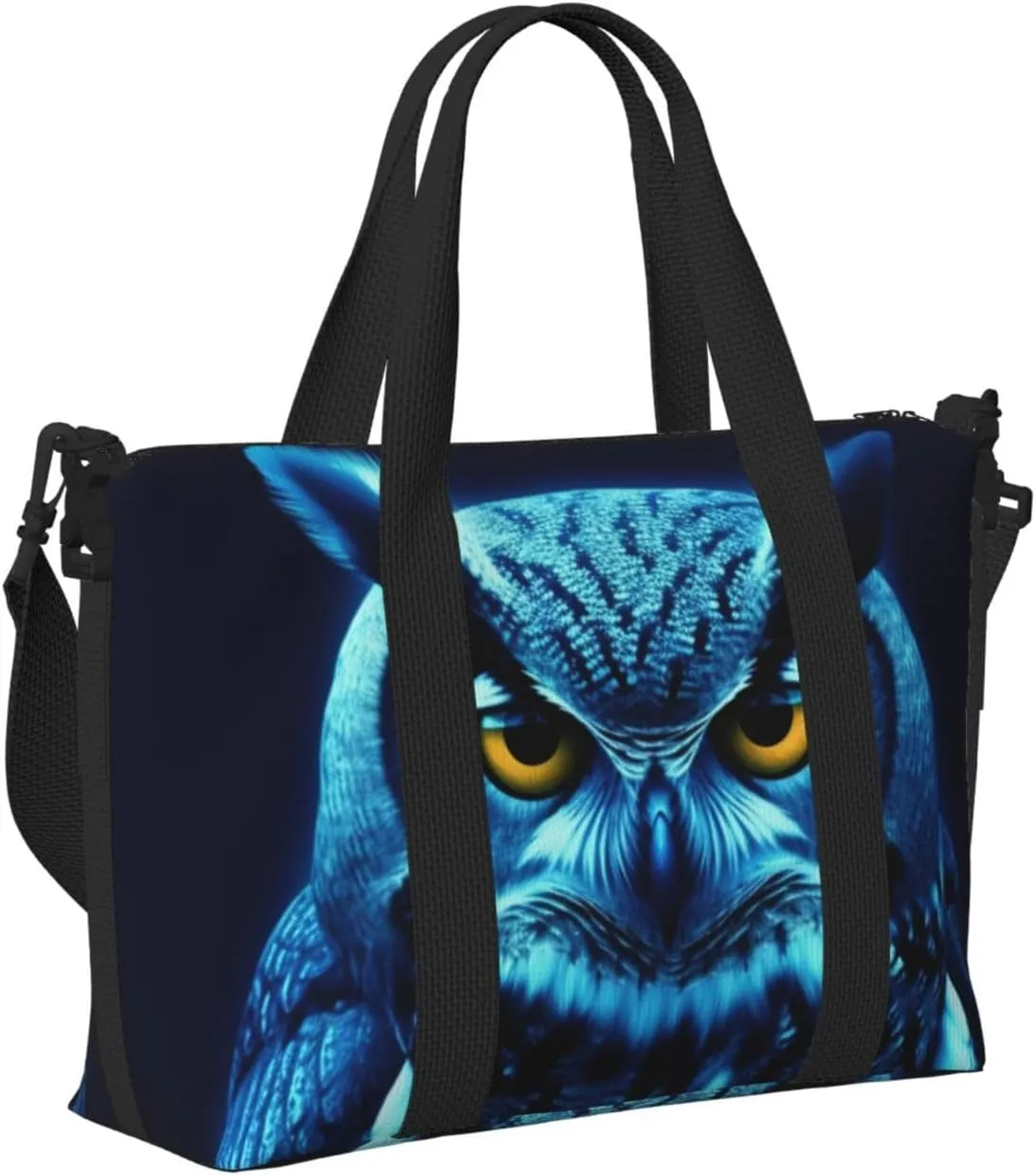 Travel Duffle Bag Weekender Bags for Men Women Adjustable Large Capacity Weekender Overnight Bag Carry On Tote Bags Waterproof Sport Gym Bag for Travel Yoga, Blue Owl, One Size