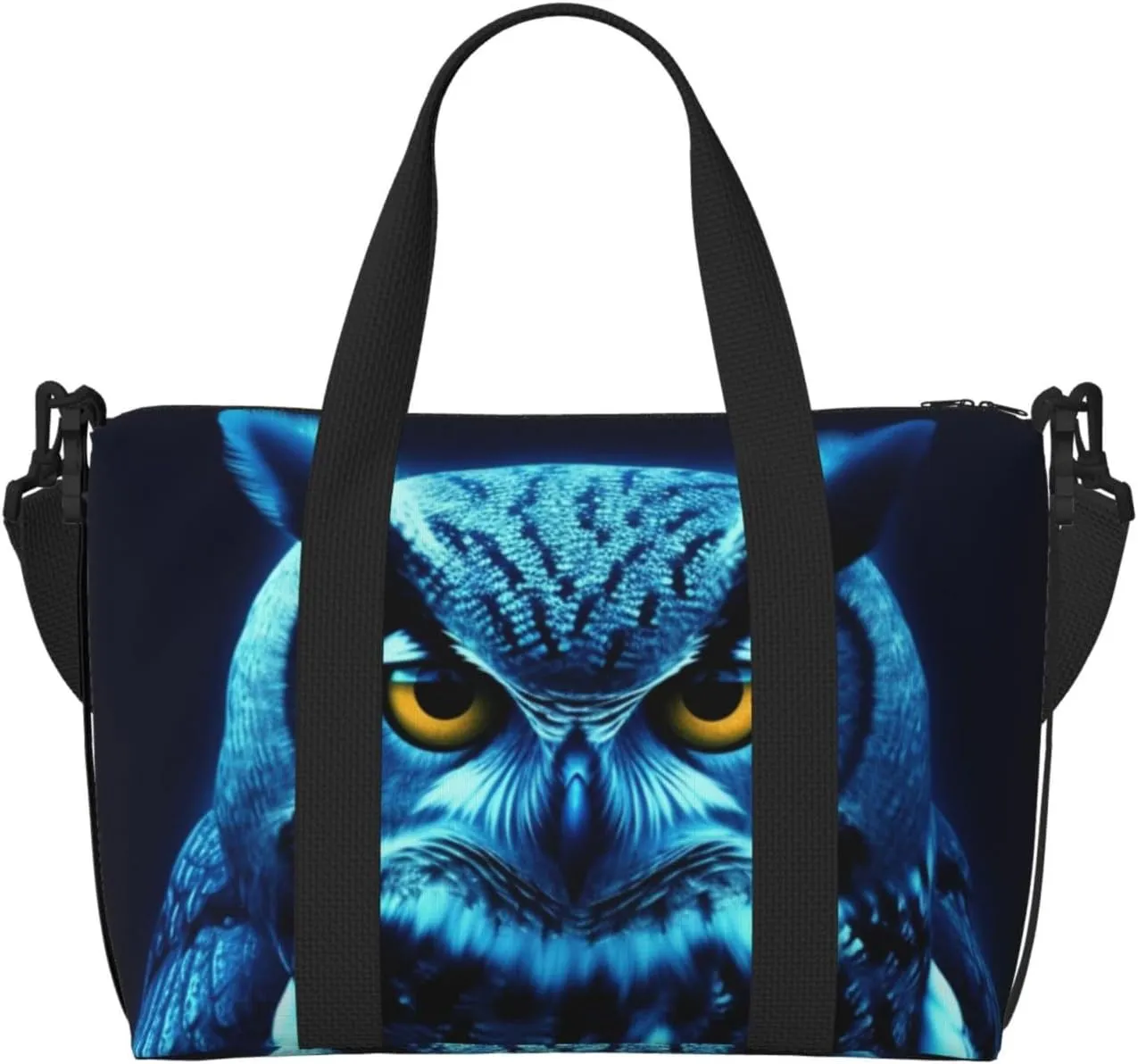 Travel Duffle Bag Weekender Bags for Men Women Adjustable Large Capacity Weekender Overnight Bag Carry On Tote Bags Waterproof Sport Gym Bag for Travel Yoga, Blue Owl, One Size