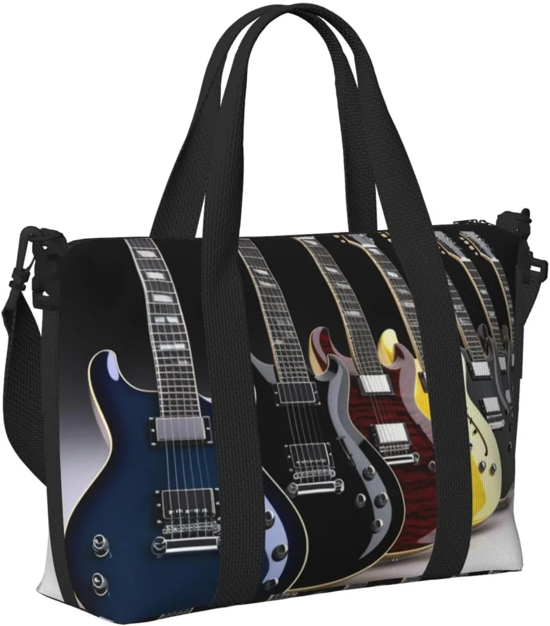 Travel Duffle Bag Weekender Bags for Men Women Adjustable Large Capacity Weekender Overnight Bag Carry On Tote Bags Waterproof Sport Gym Bag for Travel Yoga, Electric Guitar, One Size