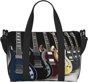 Travel Duffle Bag Weekender Bags for Men Women Adjustable Large Capacity Weekender Overnight Bag Carry On Tote Bags Waterproof Sport Gym Bag for Travel Yoga, Electric Guitar, One Size