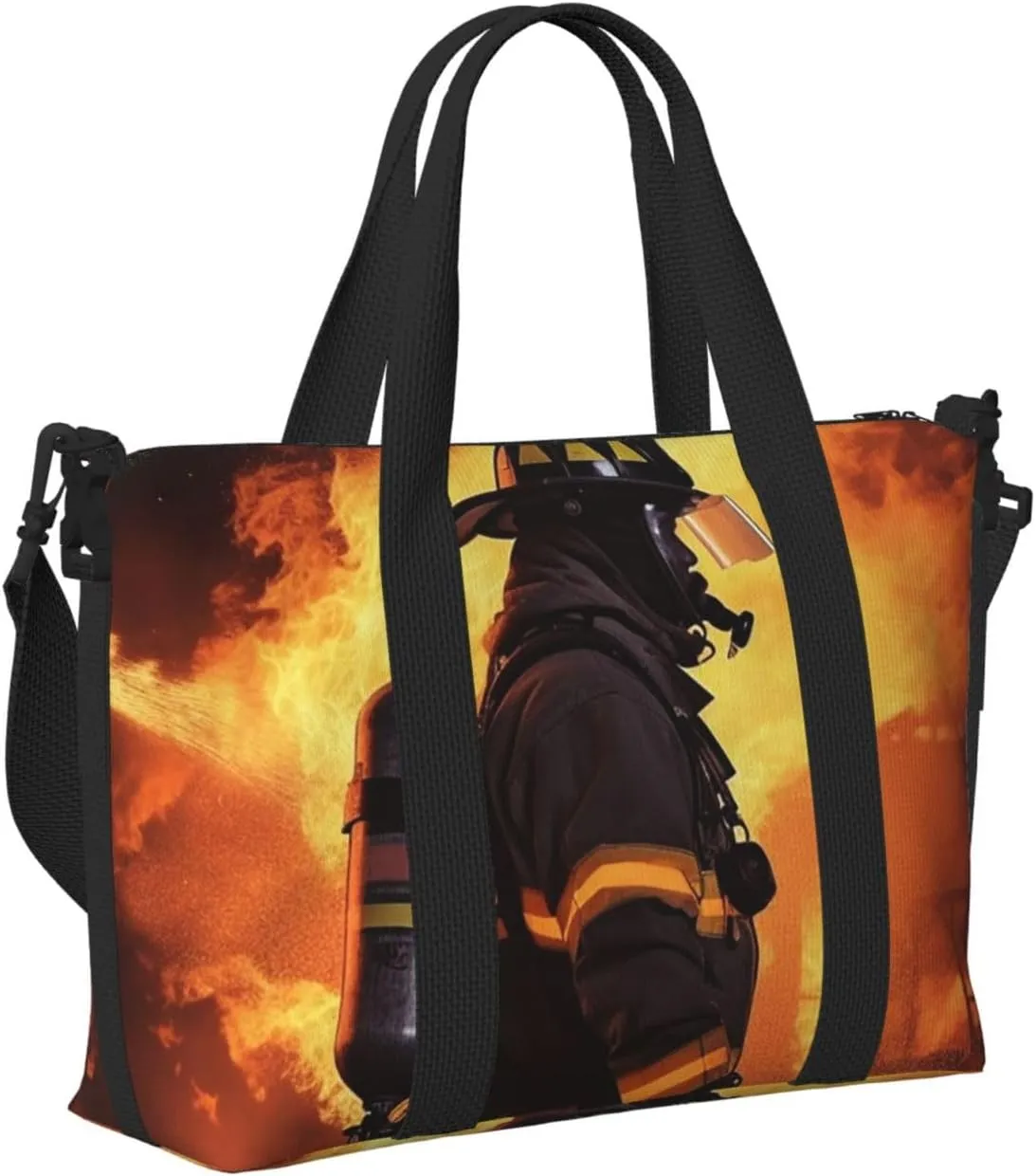 Travel Duffle Bag Weekender Bags for Men Women Adjustable Large Capacity Weekender Overnight Bag Carry On Tote Bags Waterproof Sport Gym Bag for Travel Yoga, Firefighter Fireman Flame, One Size