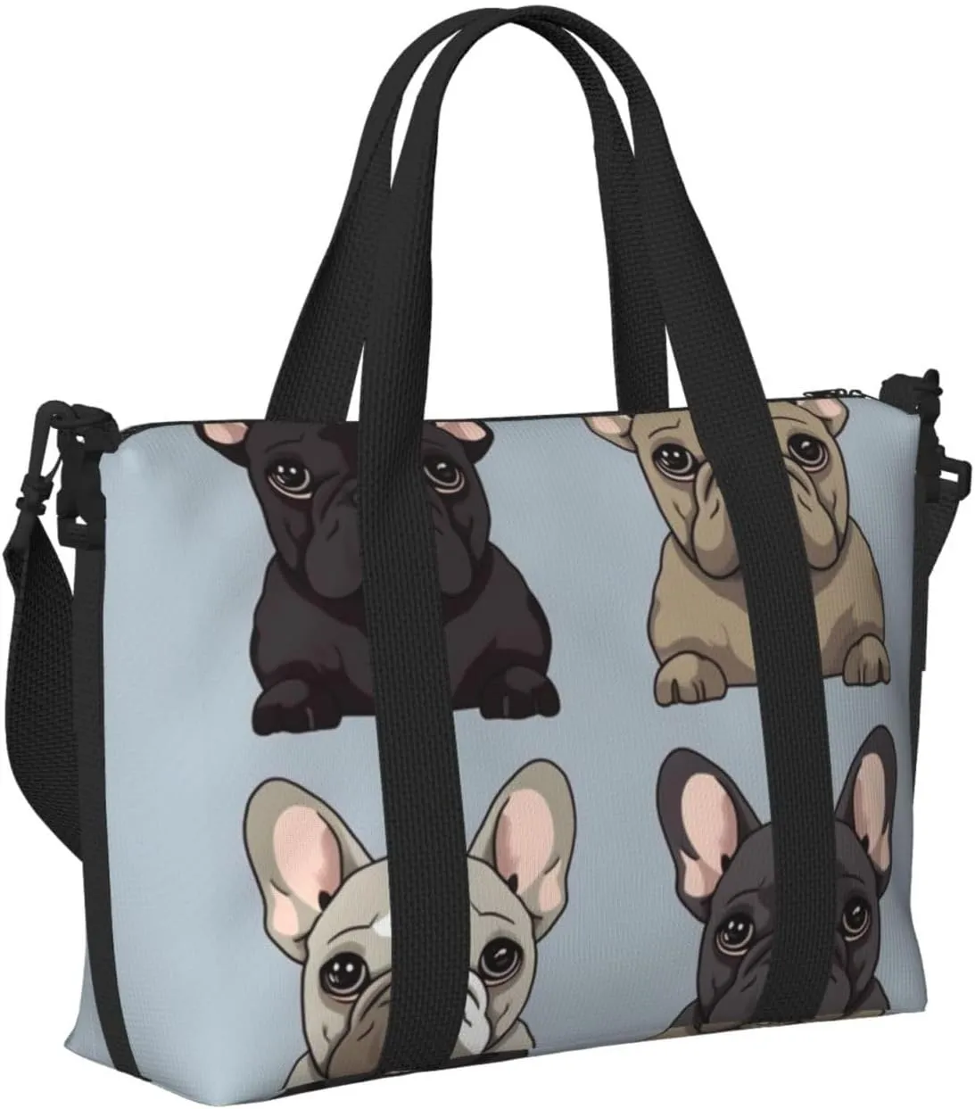 Travel Duffle Bag Weekender Bags for Men Women Adjustable Large Capacity Weekender Overnight Bag Carry On Tote Bags Waterproof Sport Gym Bag for Travel Yoga, French Bulldog, One Size