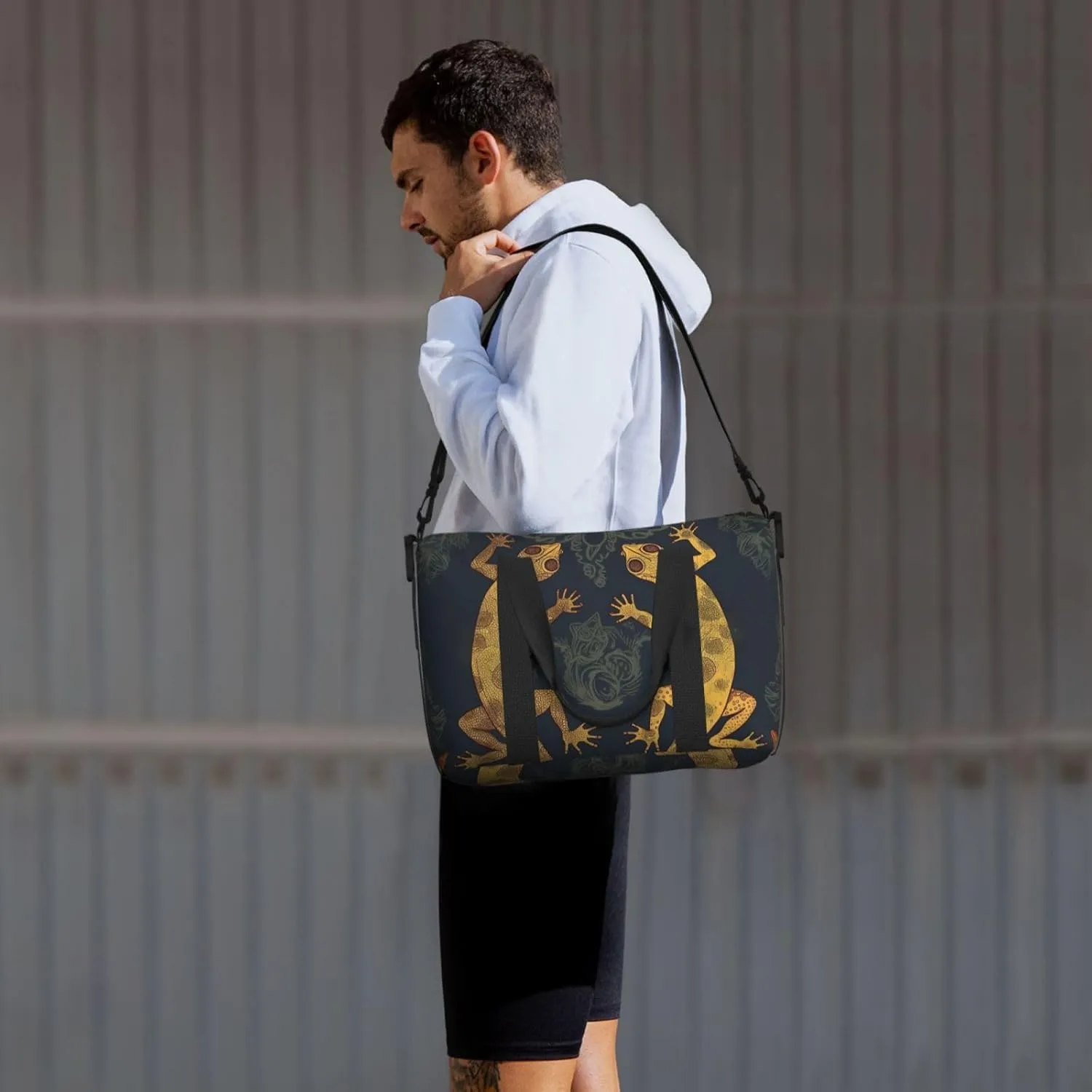 Travel Duffle Bag Weekender Bags for Men Women Adjustable Large Capacity Weekender Overnight Bag Carry On Tote Bags Waterproof Sport Gym Bag for Travel Yoga, Gecko Lizards, One Size