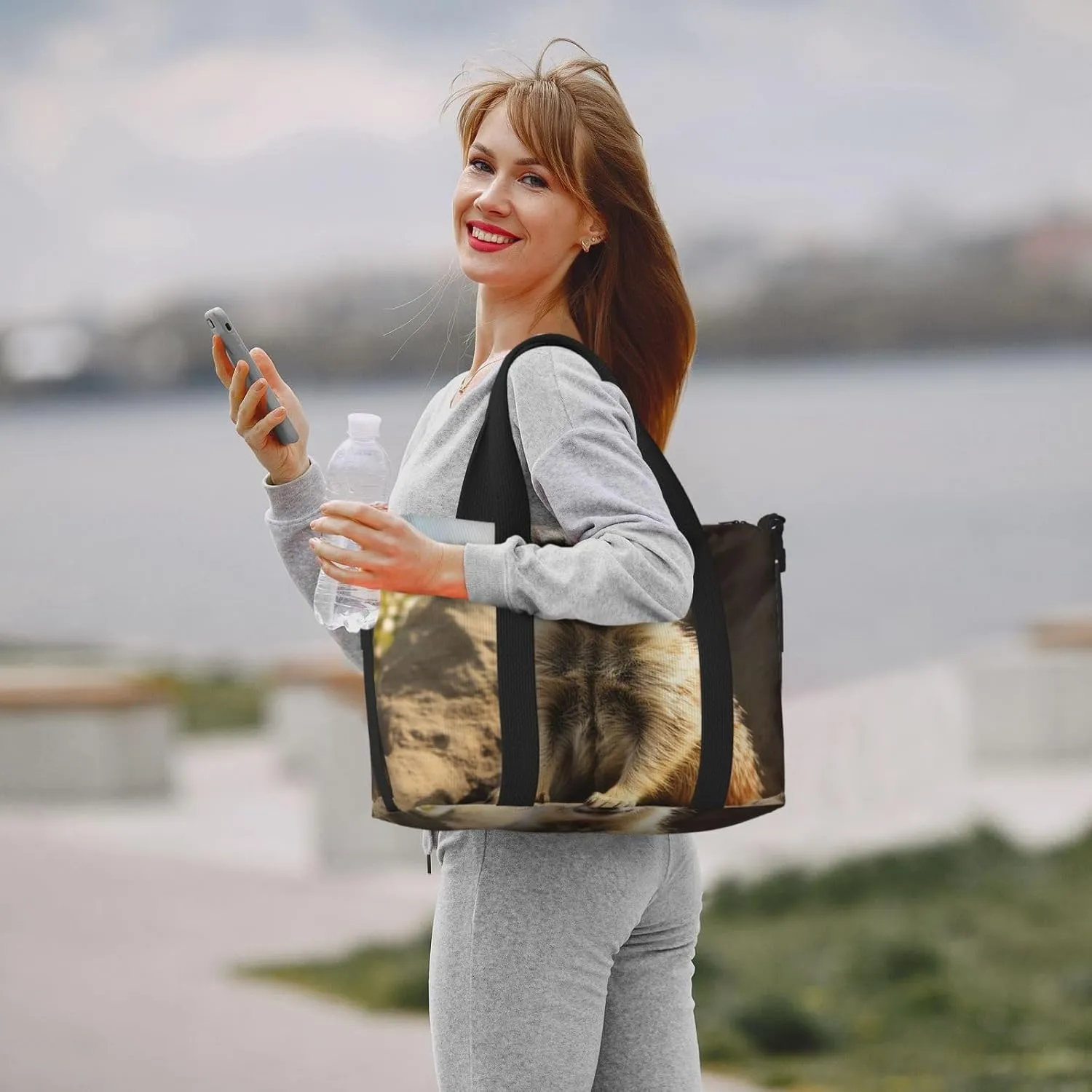 Travel Duffle Bag Weekender Bags for Men Women Adjustable Large Capacity Weekender Overnight Bag Carry On Tote Bags Waterproof Sport Gym Bag for Travel Yoga, Meerkat Animal, One Size