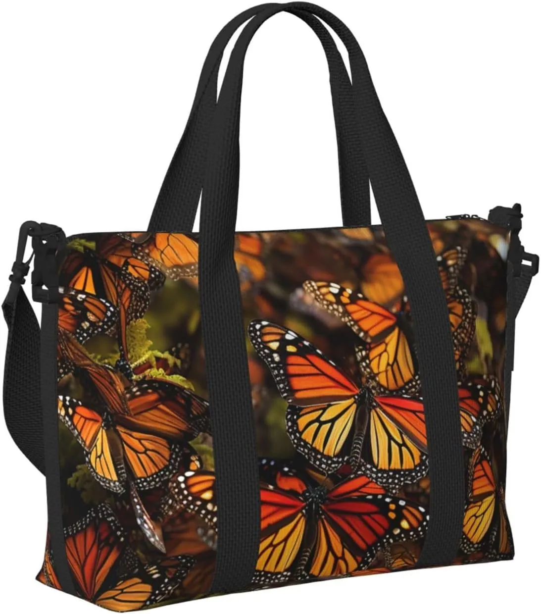 Travel Duffle Bag Weekender Bags for Men Women Adjustable Large Capacity Weekender Overnight Bag Carry On Tote Bags Waterproof Sport Gym Bag for Travel Yoga, Monarch Butterflies, One Size