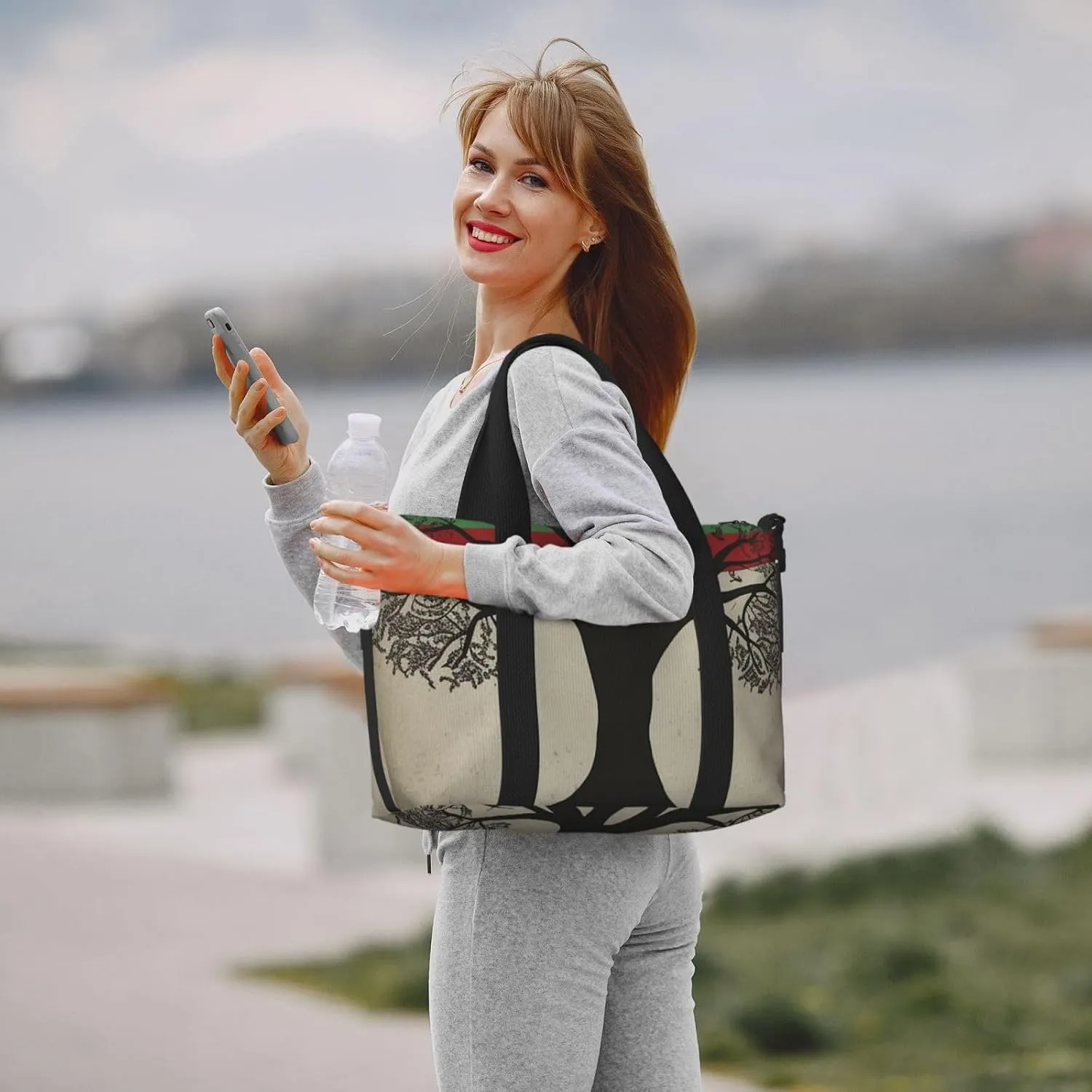 Travel Duffle Bag Weekender Bags for Men Women Adjustable Large Capacity Weekender Overnight Bag Carry On Tote Bags Waterproof Sport Gym Bag for Travel Yoga, Tree Palestinian Flag, One Size