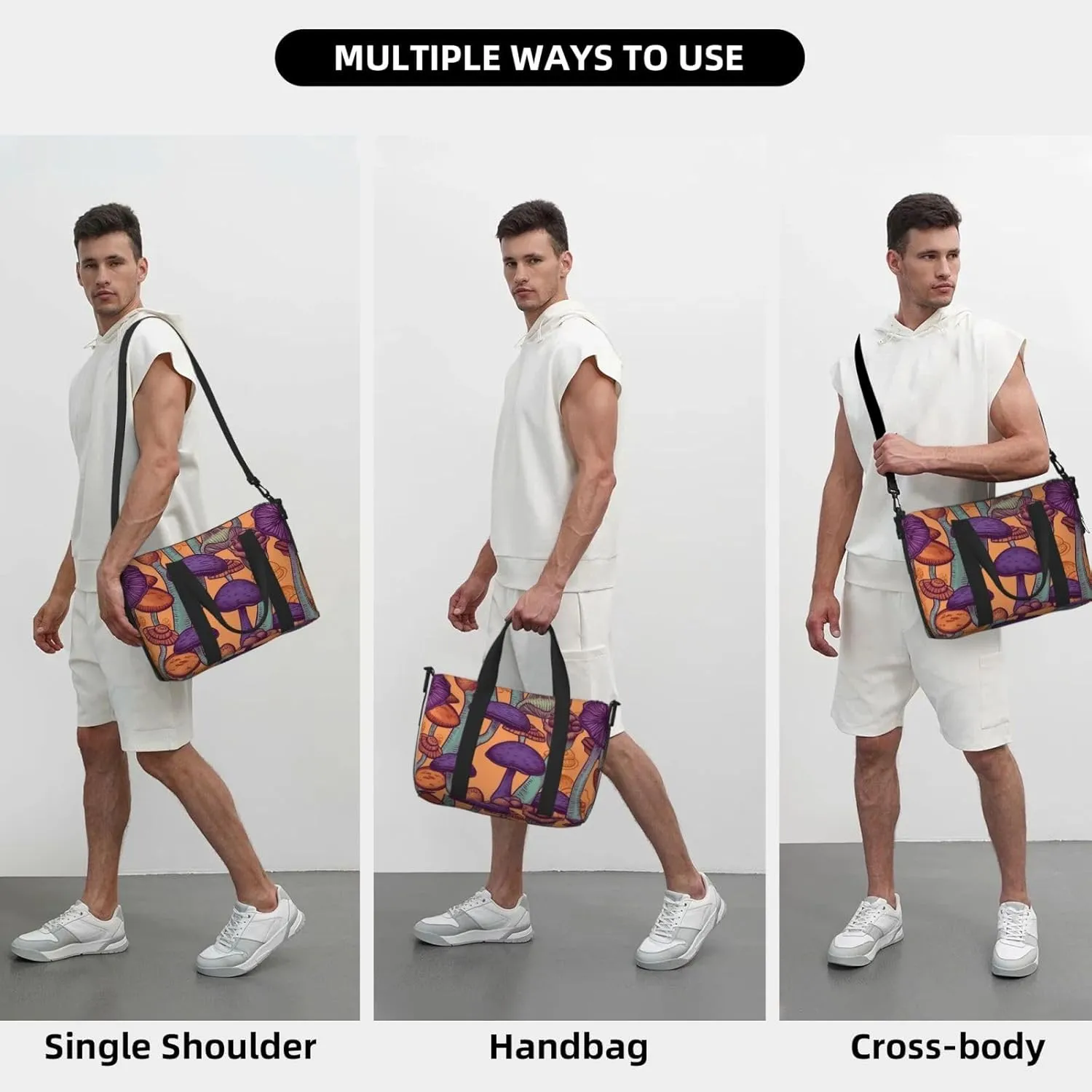 Travel Duffle Bag Weekender Bags for Men Women Adjustable Large Capacity Weekender Overnight Bag Carry On Tote Bags Waterproof Sport Gym Bag for Travel Yoga