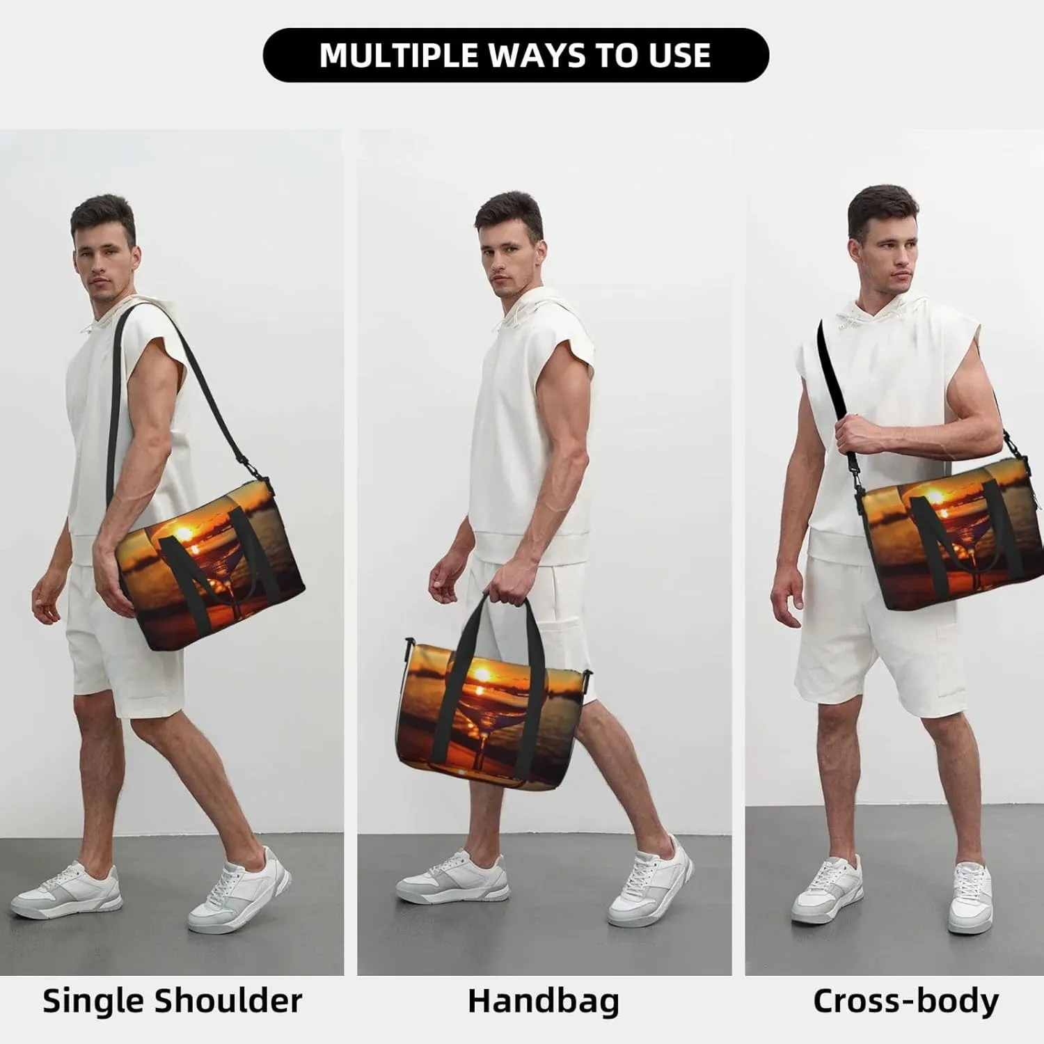 Travel Duffle Bag Weekender Bags for Men Women Adjustable Large Capacity Weekender Overnight Bag Carry On Tote Bags Waterproof Sport Gym Bag for Travel Yoga