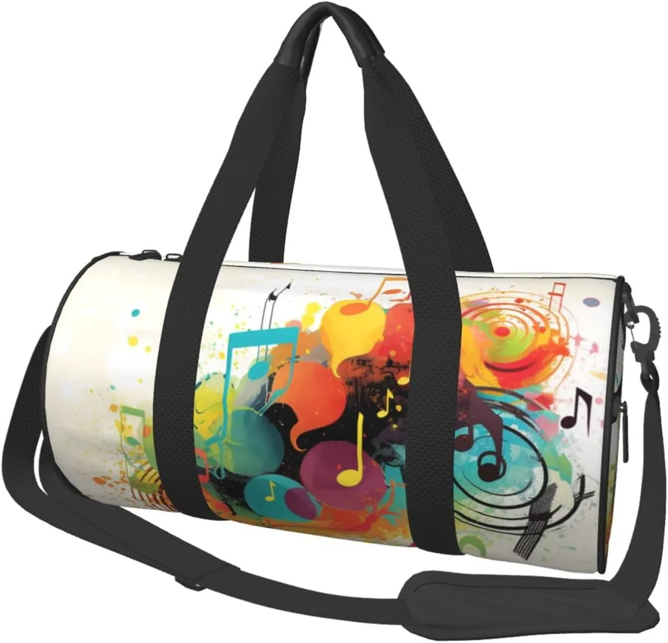 Travel Duffle Bag Weekender Bags For Men Women With Shoe Compartment Large Capacity Weekender Overnight Bag Abstract Music Themed Carry On Tote Bags Sport Gym Bag For Travel Yoga