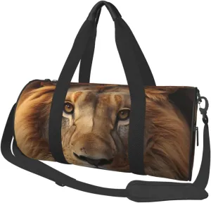 Travel Duffle Bag Weekender Bags for Men Women with Shoe Compartment Large Capacity Weekender Overnight Bag African Lion Head Carry On Tote Bags Sport Gym Bag for Travel Yoga