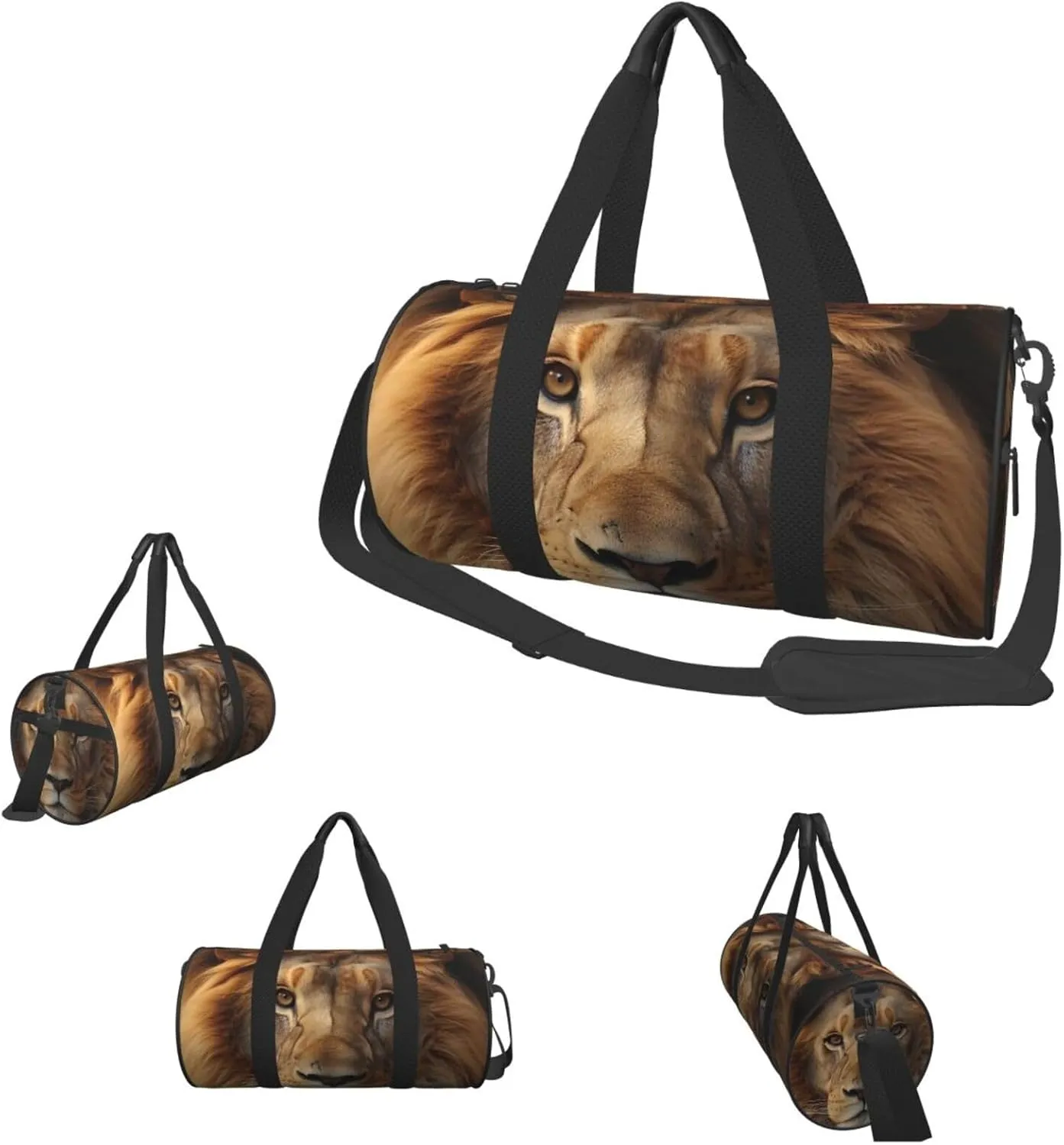 Travel Duffle Bag Weekender Bags for Men Women with Shoe Compartment Large Capacity Weekender Overnight Bag African Lion Head Carry On Tote Bags Sport Gym Bag for Travel Yoga
