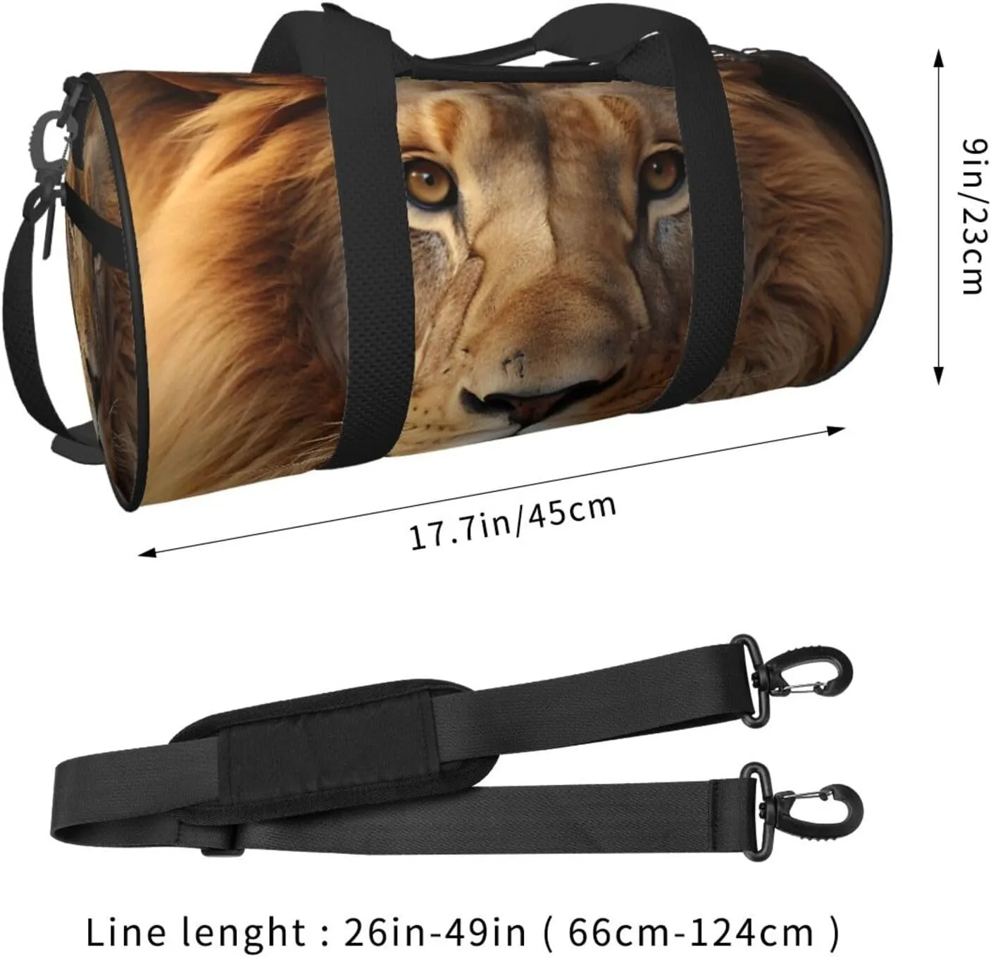 Travel Duffle Bag Weekender Bags for Men Women with Shoe Compartment Large Capacity Weekender Overnight Bag African Lion Head Carry On Tote Bags Sport Gym Bag for Travel Yoga