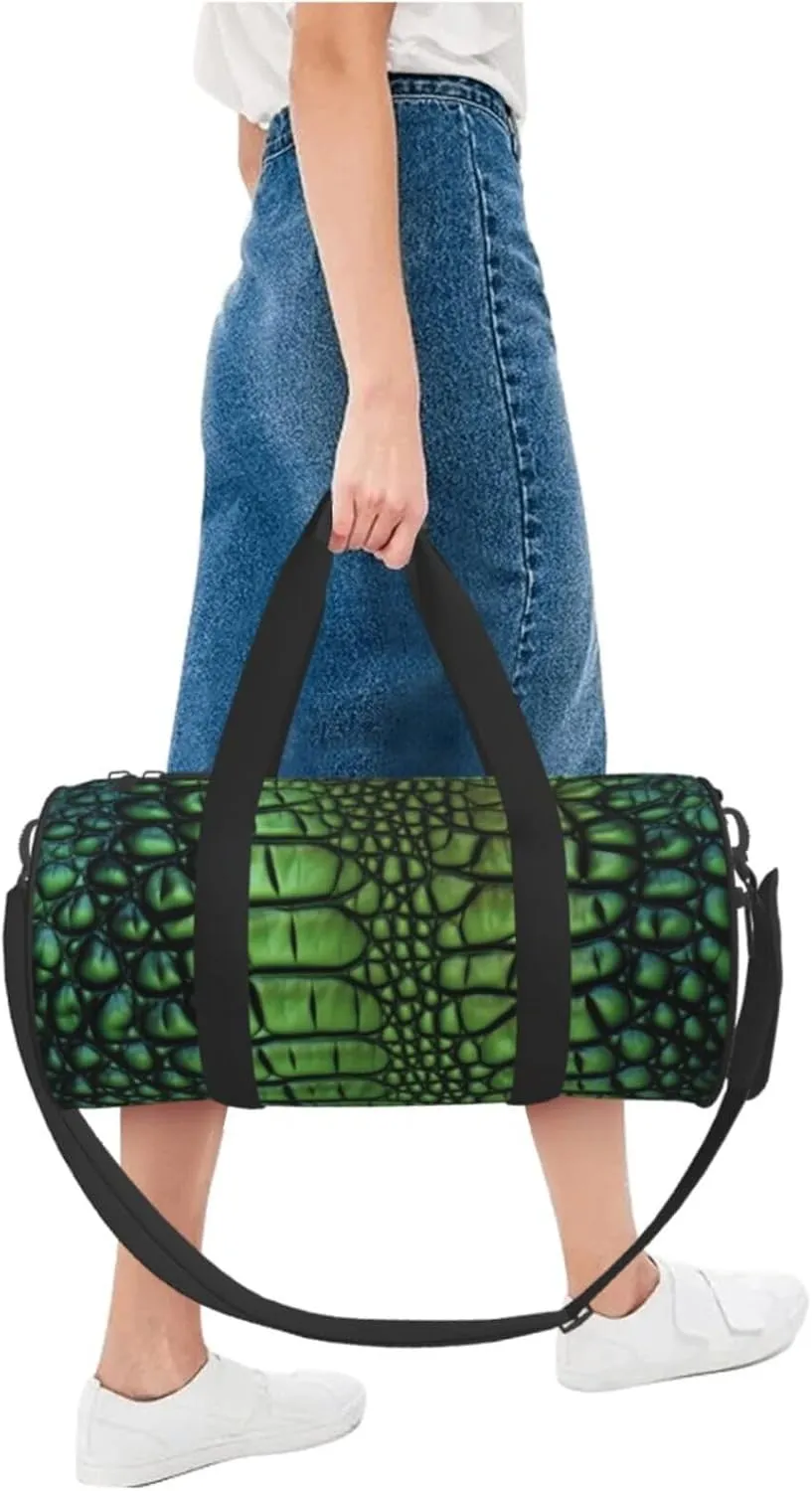 Travel Duffle Bag Weekender Bags For Men Women With Shoe Compartment Large Capacity Weekender Overnight Bag Alligator Skin Carry On Tote Bags Sport Gym Bag For Travel Yoga