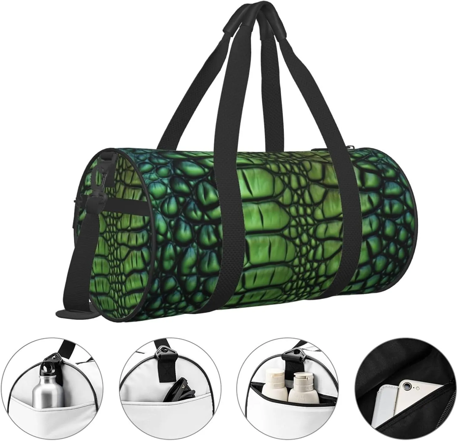 Travel Duffle Bag Weekender Bags For Men Women With Shoe Compartment Large Capacity Weekender Overnight Bag Alligator Skin Carry On Tote Bags Sport Gym Bag For Travel Yoga