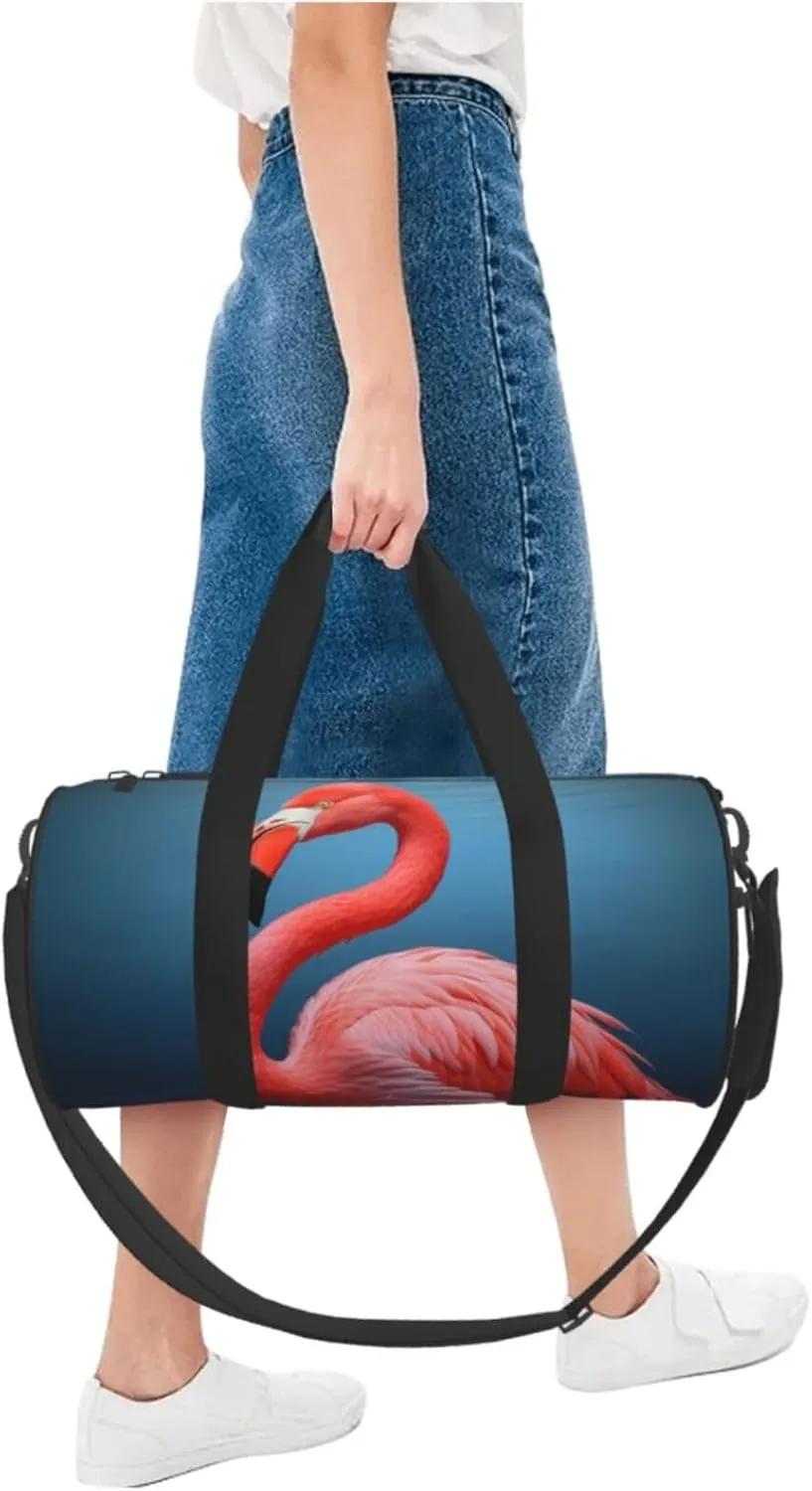 Travel Duffle Bag Weekender Bags for Men Women with Shoe Compartment Large Capacity Weekender Overnight Bag Animal Flamingo Carry On Tote Bags Sport Gym Bag for Travel Yoga