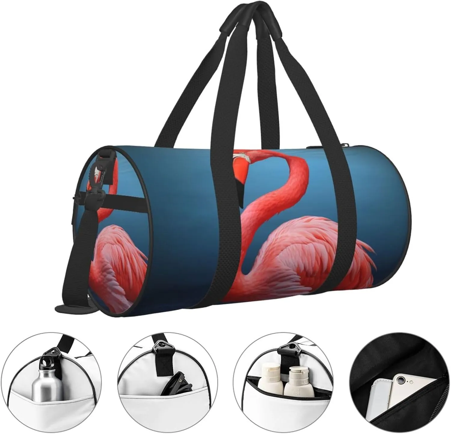 Travel Duffle Bag Weekender Bags for Men Women with Shoe Compartment Large Capacity Weekender Overnight Bag Animal Flamingo Carry On Tote Bags Sport Gym Bag for Travel Yoga
