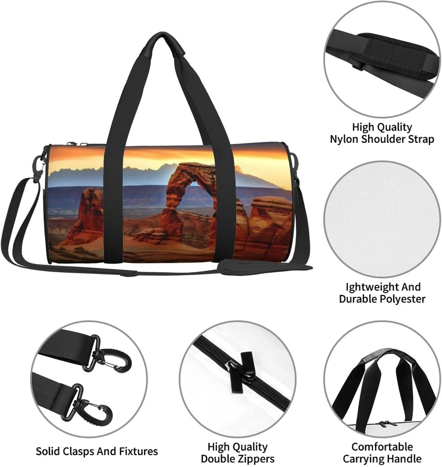 Travel Duffle Bag Weekender Bags For Men Women With Shoe Compartment Large Capacity Weekender Overnight Bag Arches National Park Carry On Tote Bags Sport Gym Bag For Travel Yoga