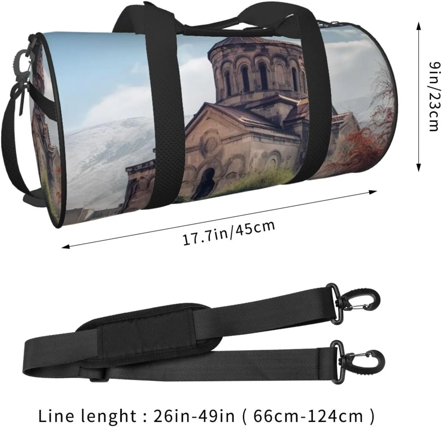Travel Duffle Bag Weekender Bags For Men Women With Shoe Compartment Large Capacity Weekender Overnight Bag Armenian Church Carry On Tote Bags Sport Gym Bag For Travel Yoga