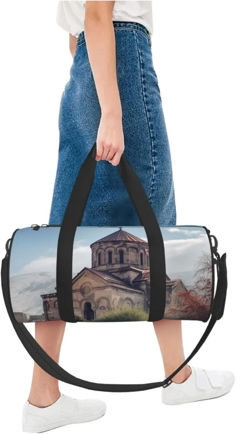 Travel Duffle Bag Weekender Bags For Men Women With Shoe Compartment Large Capacity Weekender Overnight Bag Armenian Church Carry On Tote Bags Sport Gym Bag For Travel Yoga
