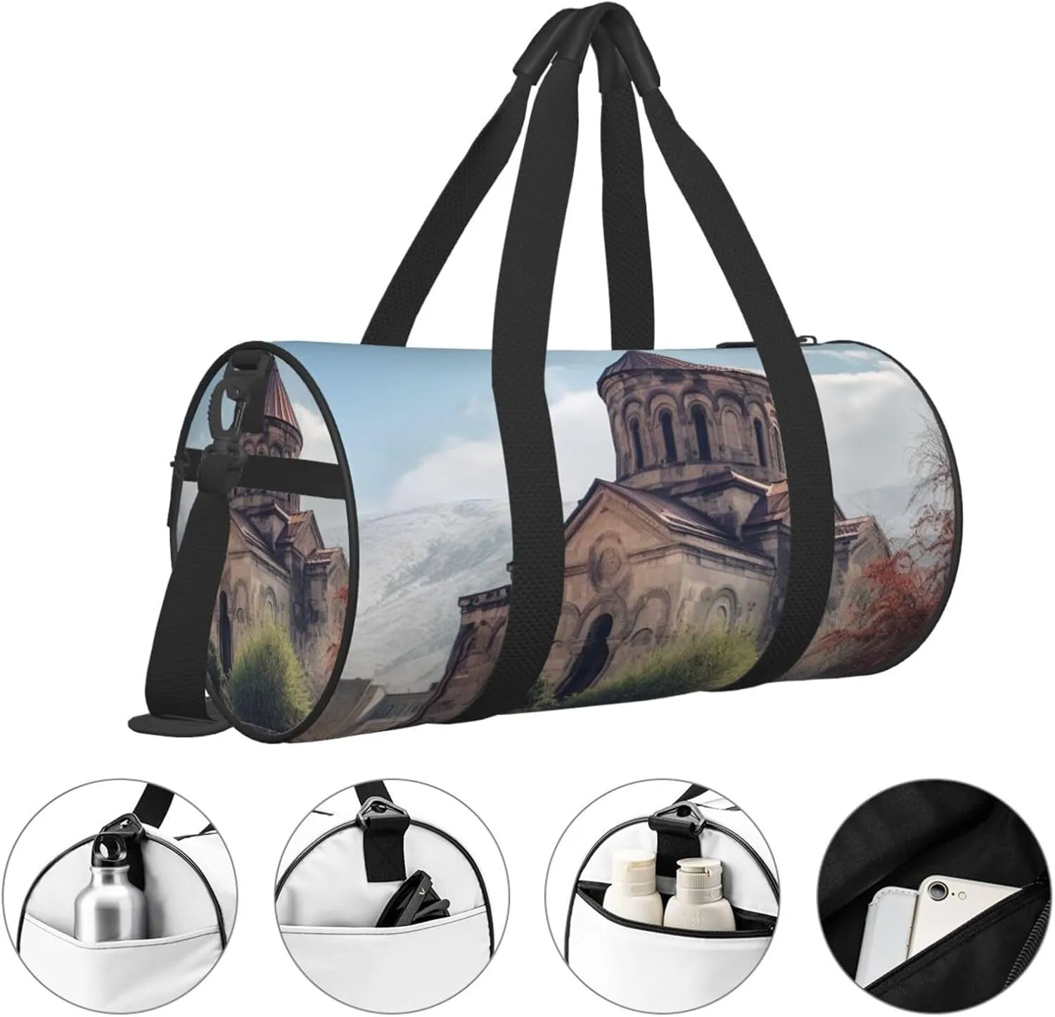 Travel Duffle Bag Weekender Bags For Men Women With Shoe Compartment Large Capacity Weekender Overnight Bag Armenian Church Carry On Tote Bags Sport Gym Bag For Travel Yoga