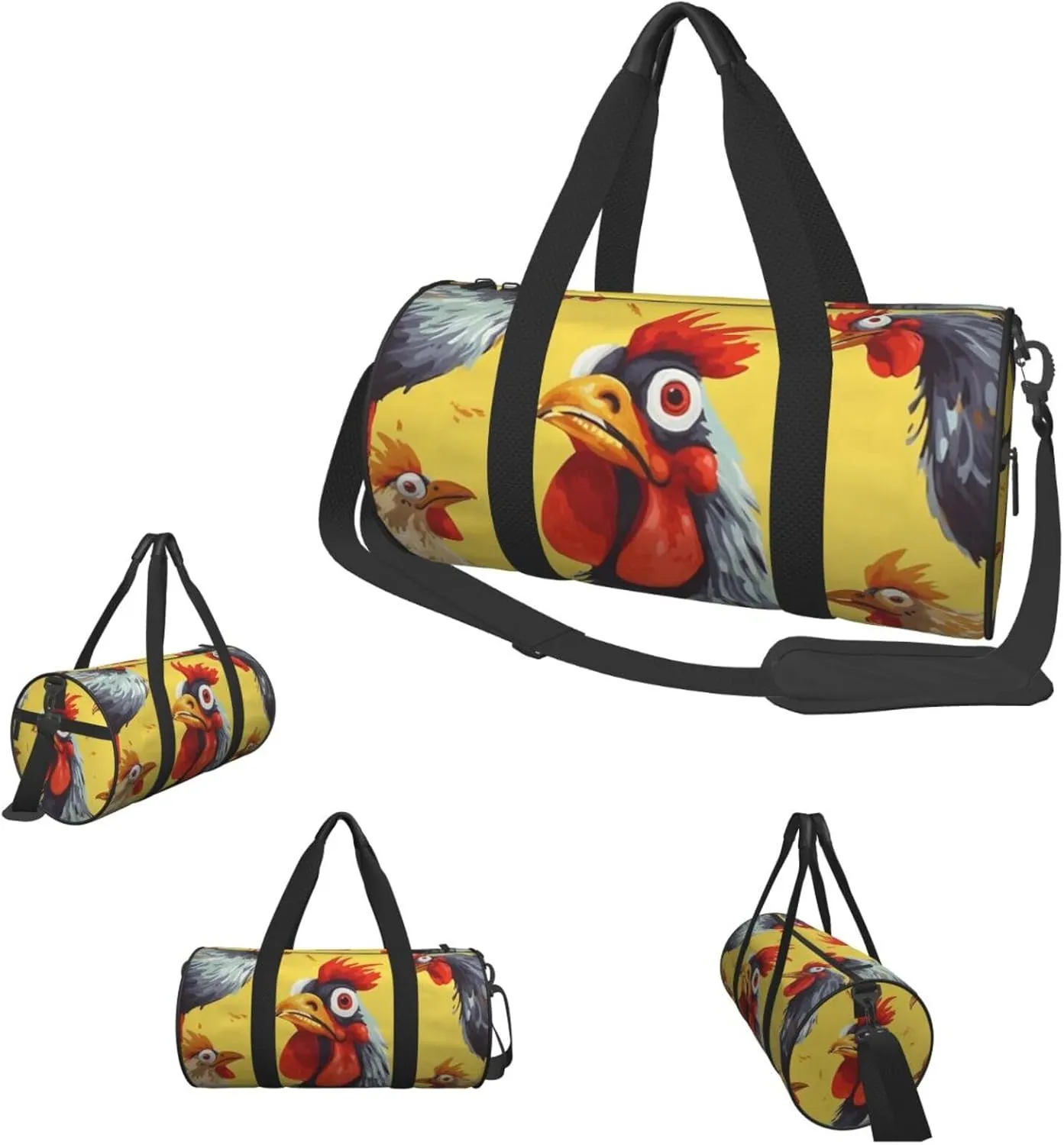 Travel Duffle Bag Weekender Bags For Men Women With Shoe Compartment Large Capacity Weekender Overnight Bag Art Chicken Painting Carry On Tote Bags Sport Gym Bag For Travel Yoga