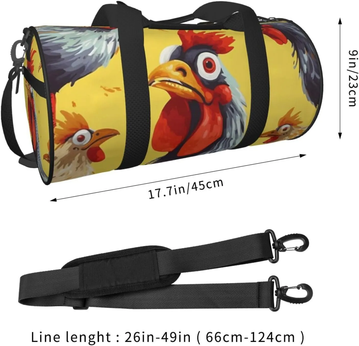 Travel Duffle Bag Weekender Bags For Men Women With Shoe Compartment Large Capacity Weekender Overnight Bag Art Chicken Painting Carry On Tote Bags Sport Gym Bag For Travel Yoga