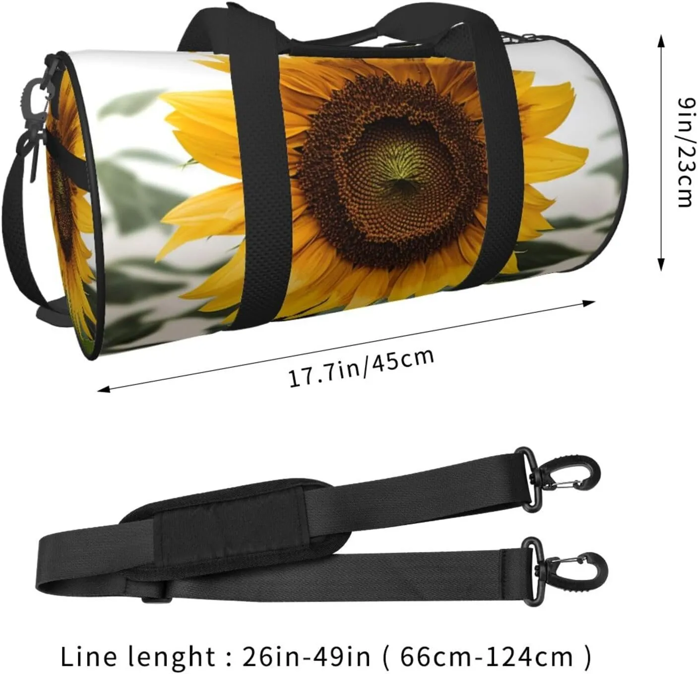 Travel Duffle Bag Weekender Bags for Men Women with Shoe Compartment Large Capacity Weekender Overnight Bag Bloom Sunflower Carry On Tote Bags Sport Gym Bag for Travel Yoga
