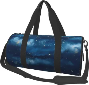 Travel Duffle Bag Weekender Bags For Men Women With Shoe Compartment Large Capacity Weekender Overnight Bag Blue With Sky Stars Carry On Tote Bags Sport Gym Bag For Travel Yoga