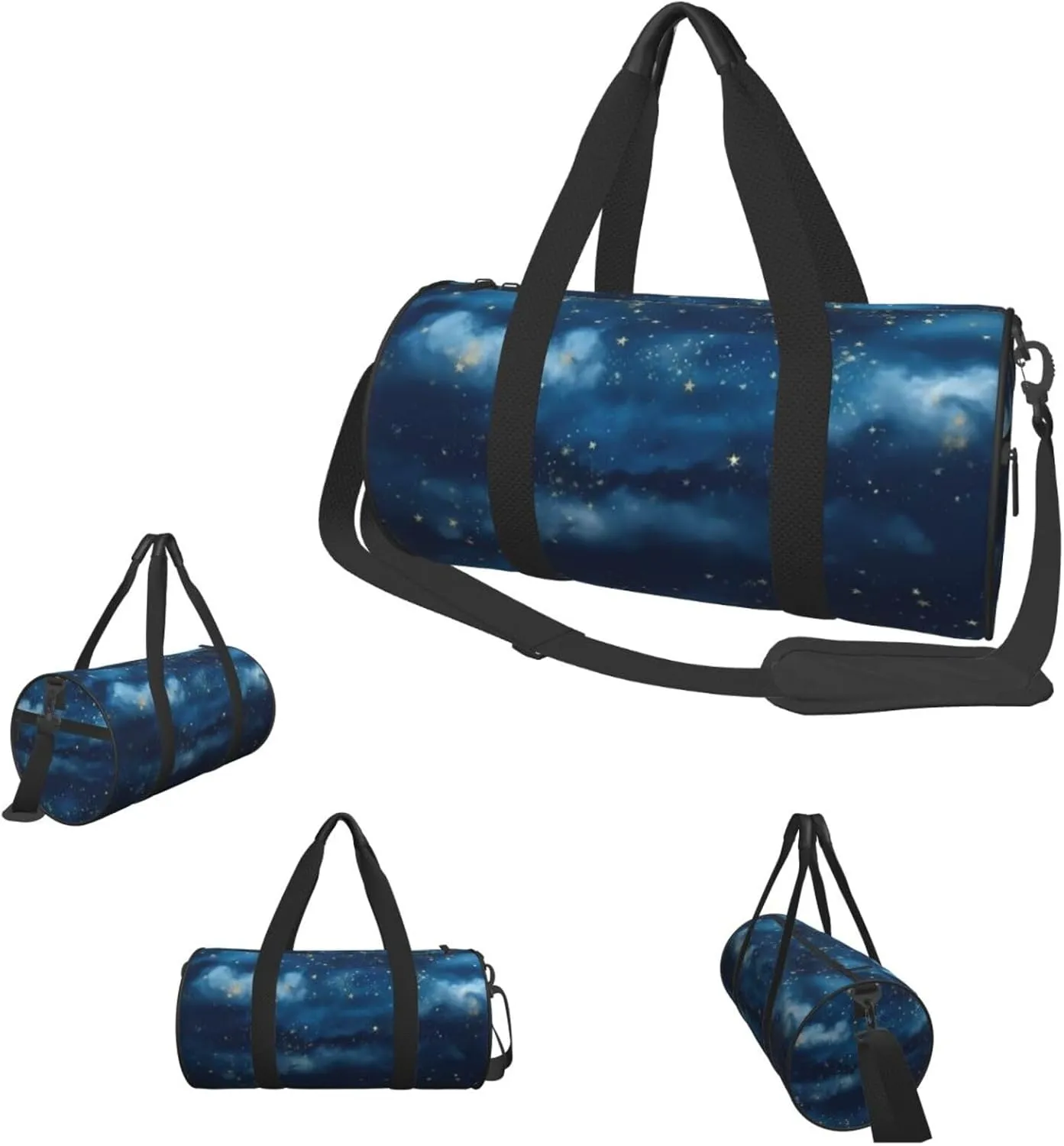 Travel Duffle Bag Weekender Bags For Men Women With Shoe Compartment Large Capacity Weekender Overnight Bag Blue With Sky Stars Carry On Tote Bags Sport Gym Bag For Travel Yoga