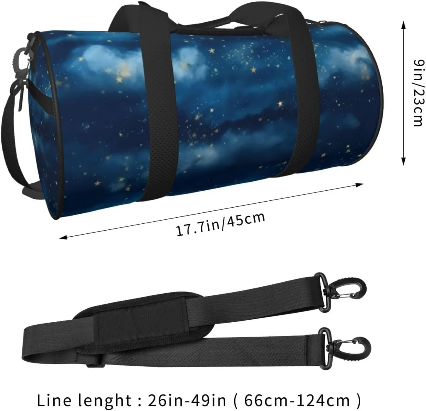 Travel Duffle Bag Weekender Bags For Men Women With Shoe Compartment Large Capacity Weekender Overnight Bag Blue With Sky Stars Carry On Tote Bags Sport Gym Bag For Travel Yoga