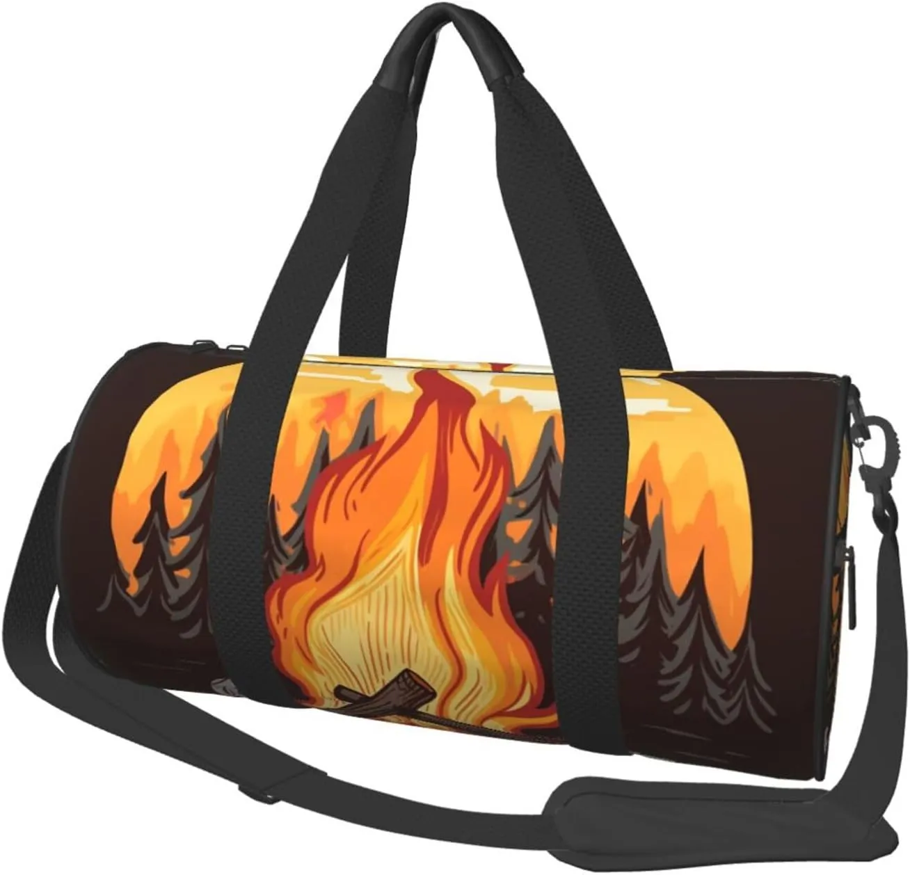 Travel Duffle Bag Weekender Bags for Men Women with Shoe Compartment Large Capacity Weekender Overnight Bag Bonfire Carry On Tote Bags Sport Gym Bag for Travel Yoga