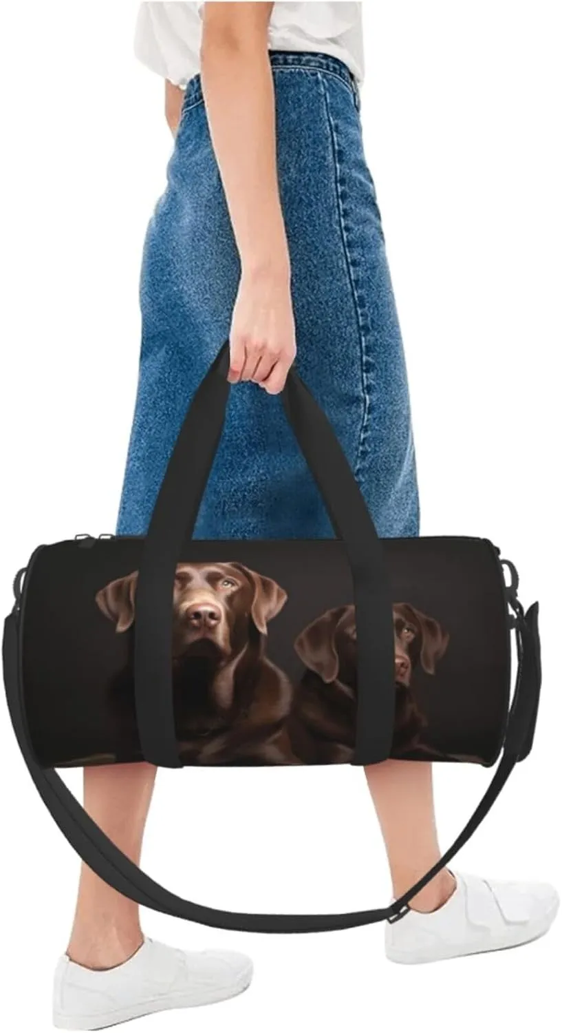 Travel Duffle Bag Weekender Bags For Men Women With Shoe Compartment Large Capacity Weekender Overnight Bag Brown Labrador Retriever Carry On Tote Bags Sport Gym Bag For Travel Yoga