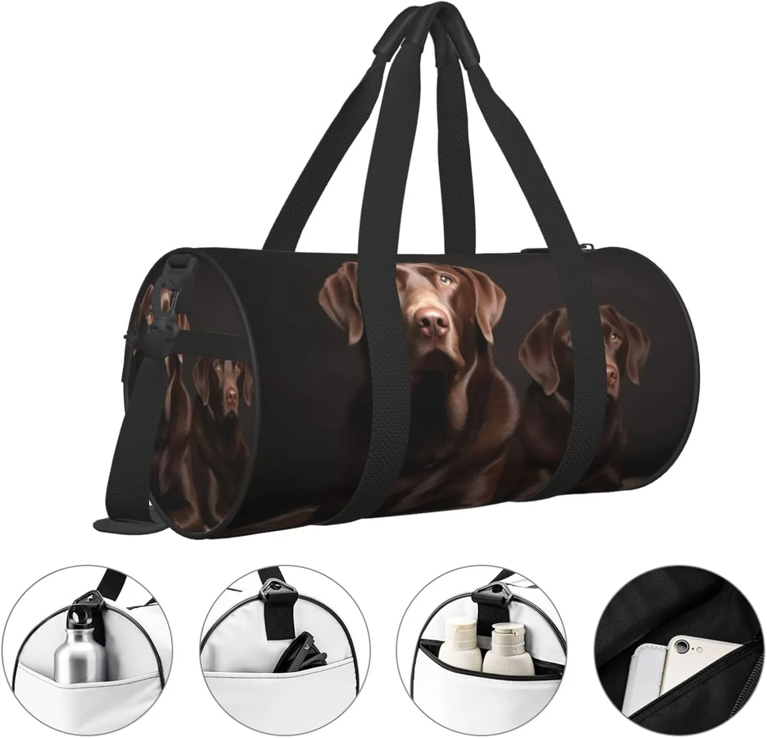 Travel Duffle Bag Weekender Bags For Men Women With Shoe Compartment Large Capacity Weekender Overnight Bag Brown Labrador Retriever Carry On Tote Bags Sport Gym Bag For Travel Yoga
