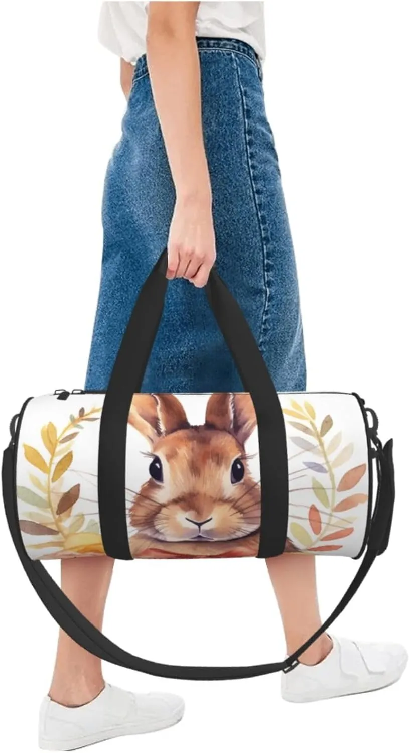 Travel Duffle Bag Weekender Bags for Men Women with Shoe Compartment Large Capacity Weekender Overnight Bag Bunny Rosette Carry On Tote Bags Sport Gym Bag for Travel Yoga