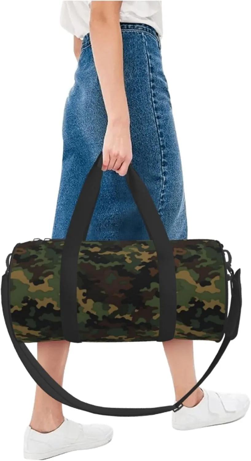 Travel Duffle Bag Weekender Bags For Men Women With Shoe Compartment Large Capacity Weekender Overnight Bag Camouflage Pattern Carry On Tote Bags Sport Gym Bag For Travel Yoga