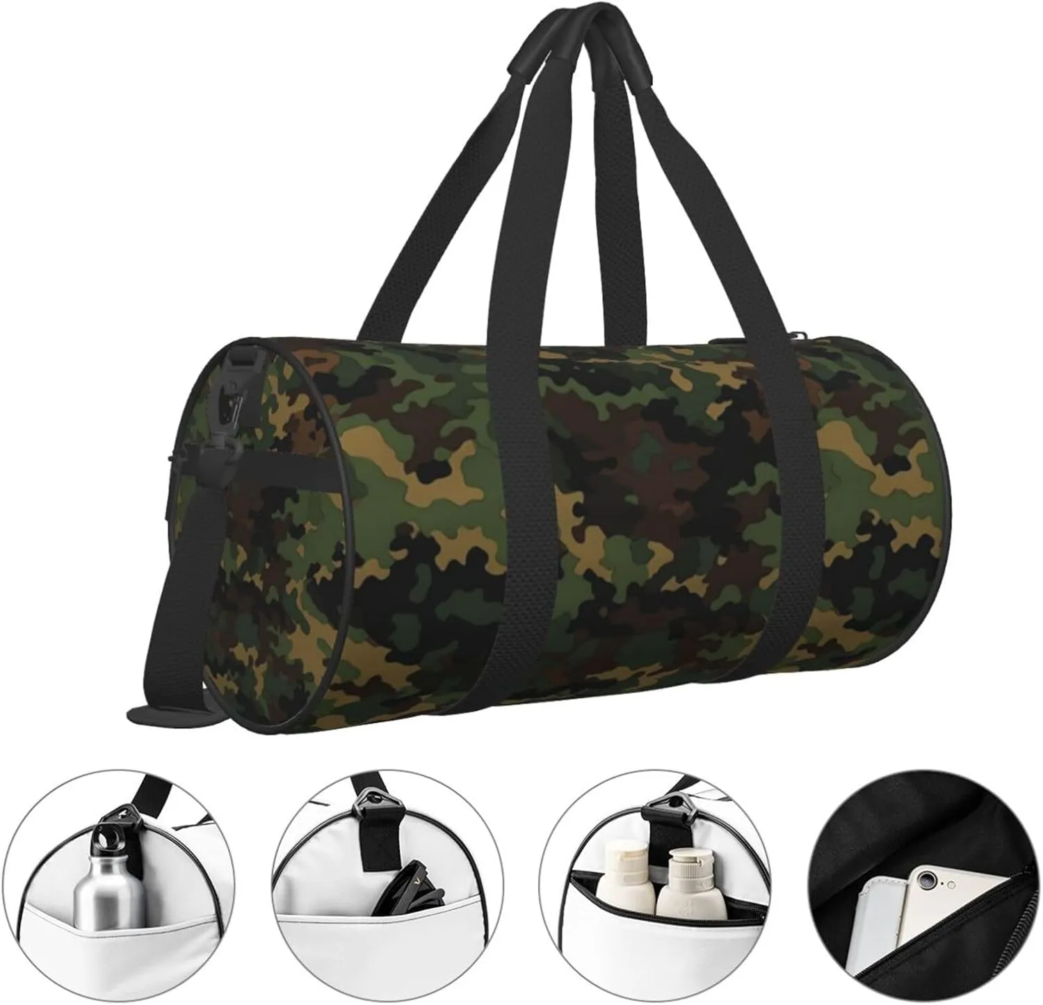 Travel Duffle Bag Weekender Bags For Men Women With Shoe Compartment Large Capacity Weekender Overnight Bag Camouflage Pattern Carry On Tote Bags Sport Gym Bag For Travel Yoga