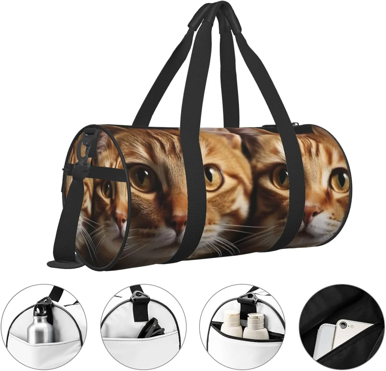 Travel Duffle Bag Weekender Bags For Men Women With Shoe Compartment Large Capacity Weekender Overnight Bag Cats Carry On Tote Bags Sport Gym Bag For Travel Yoga