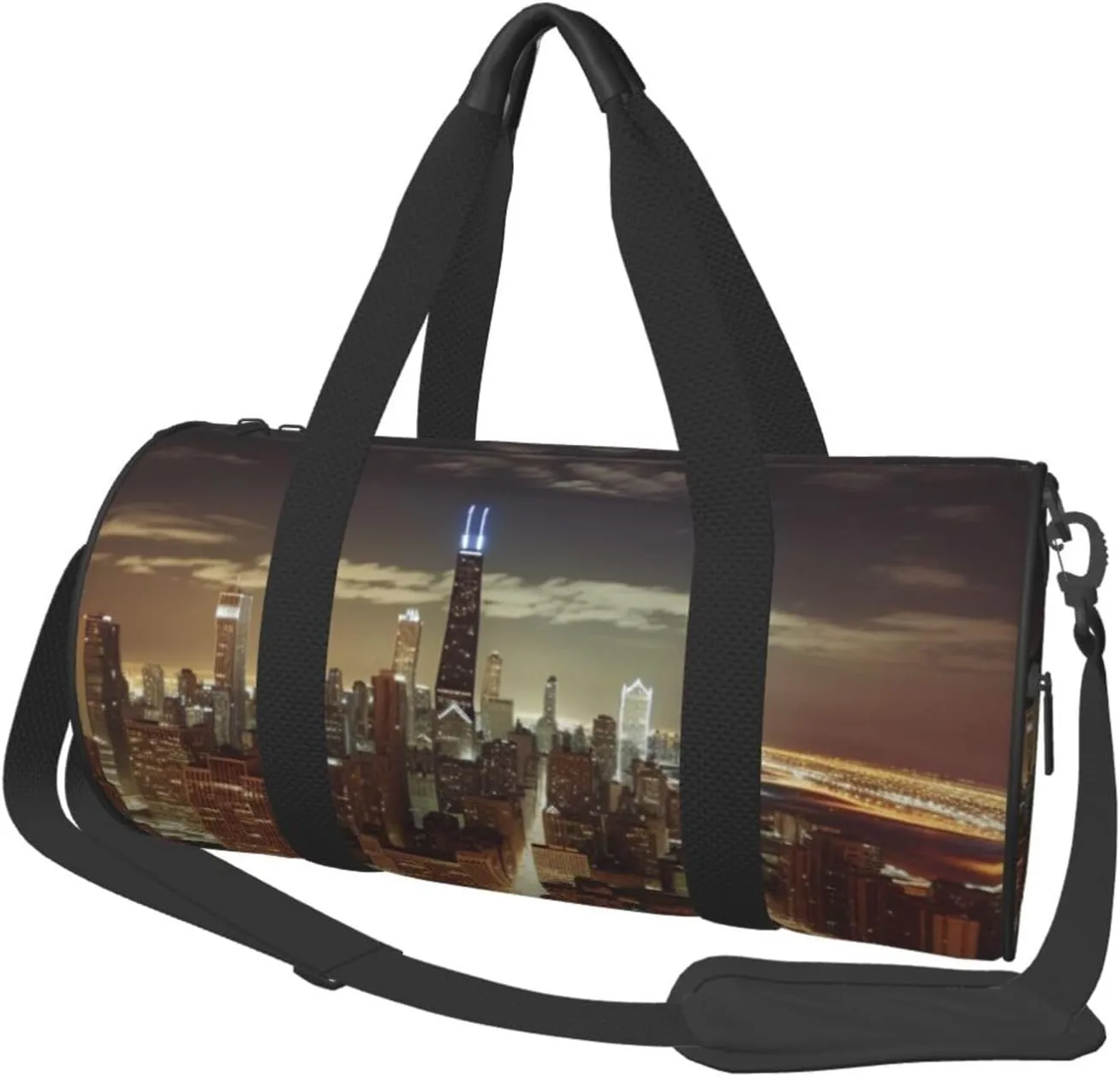 Travel Duffle Bag Weekender Bags For Men Women With Shoe Compartment Large Capacity Weekender Overnight Bag Chicago City Carry On Tote Bags Sport Gym Bag For Travel Yoga