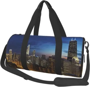 Travel Duffle Bag Weekender Bags For Men Women With Shoe Compartment Large Capacity Weekender Overnight Bag Chicago Illinois Usa Carry On Tote Bags Sport Gym Bag For Travel Yoga