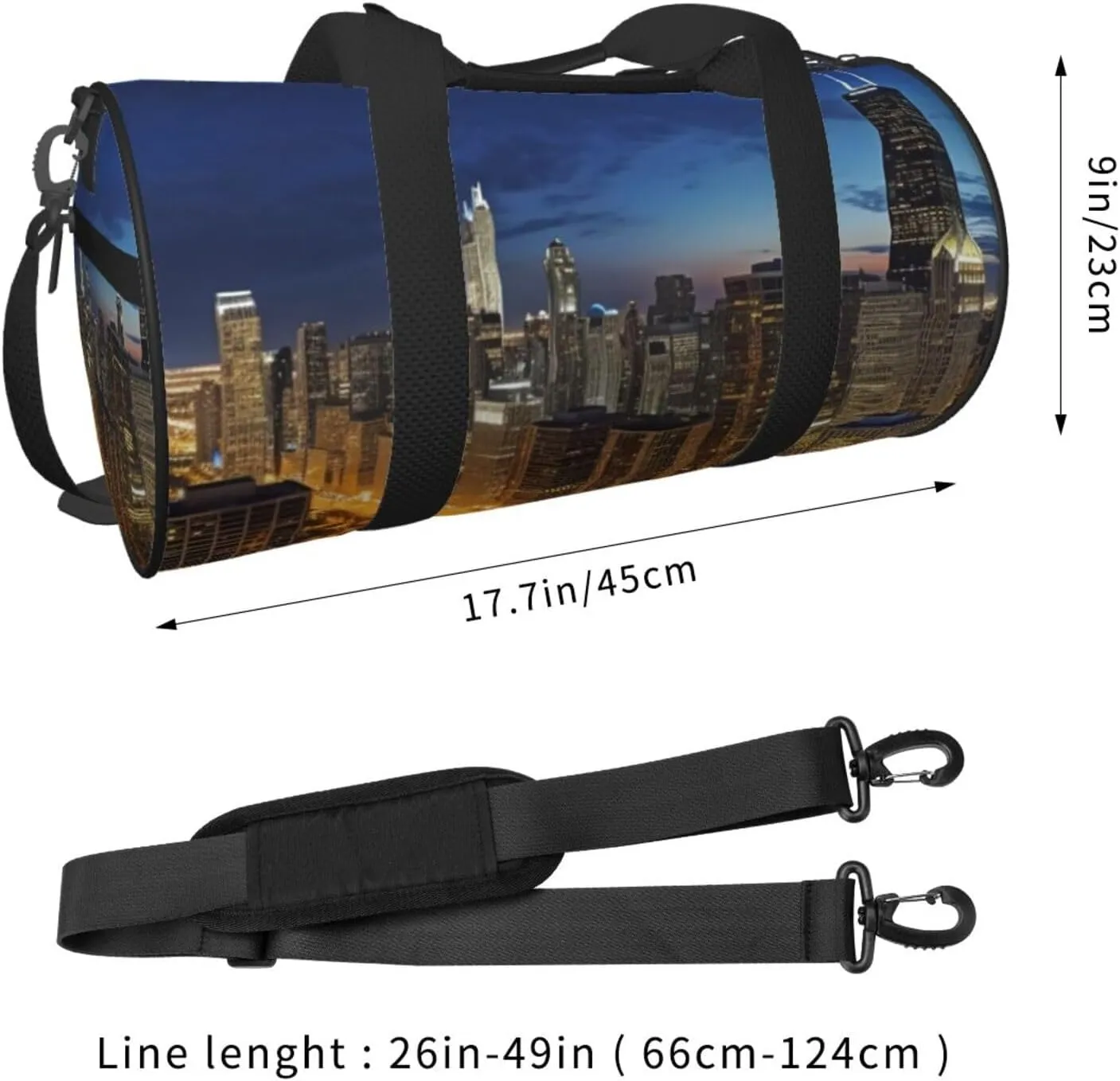 Travel Duffle Bag Weekender Bags For Men Women With Shoe Compartment Large Capacity Weekender Overnight Bag Chicago Illinois Usa Carry On Tote Bags Sport Gym Bag For Travel Yoga